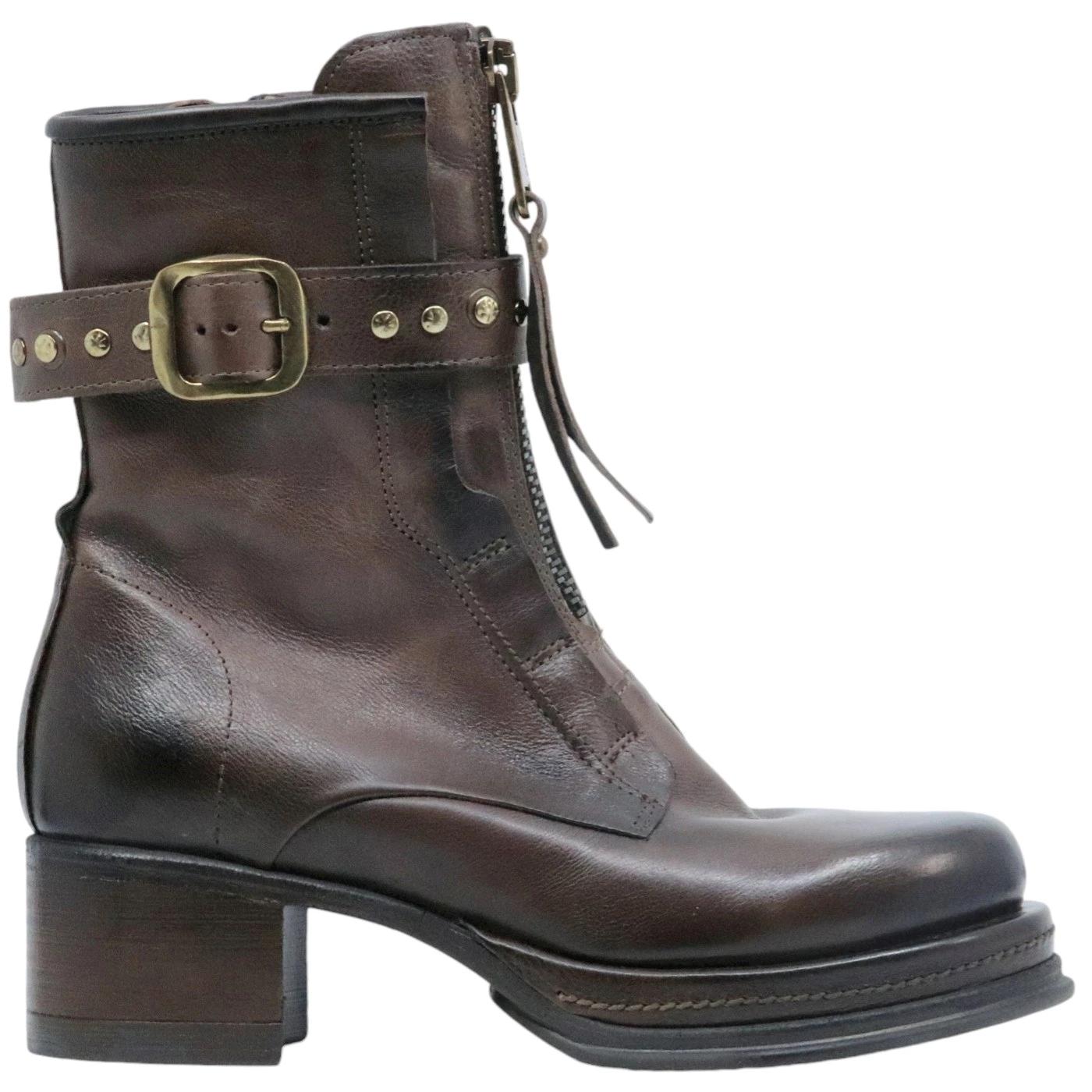 Stivaletto donna AS98 B52213 in pelle marrone 
