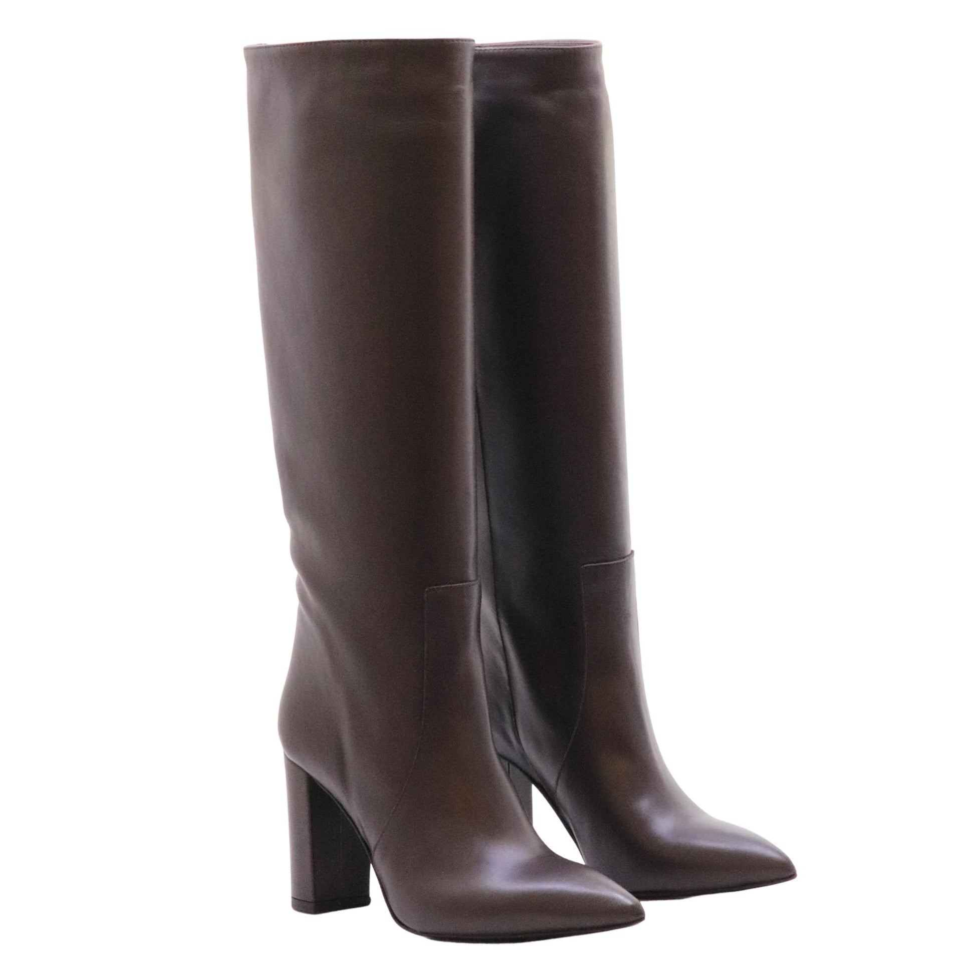 Ranyé 1000 stivale donna in pelle marrone 