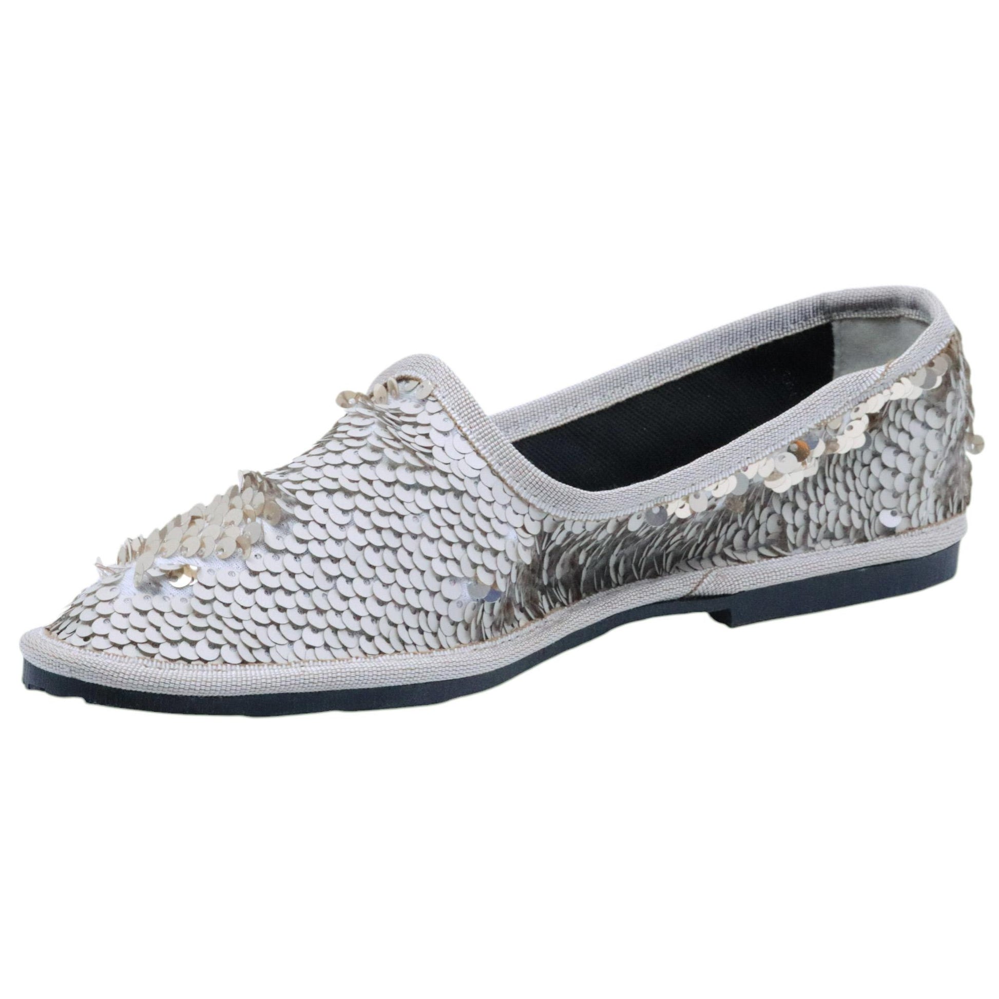 Scarpa Friulana donna Jaffè 125 in paillettes avorio 