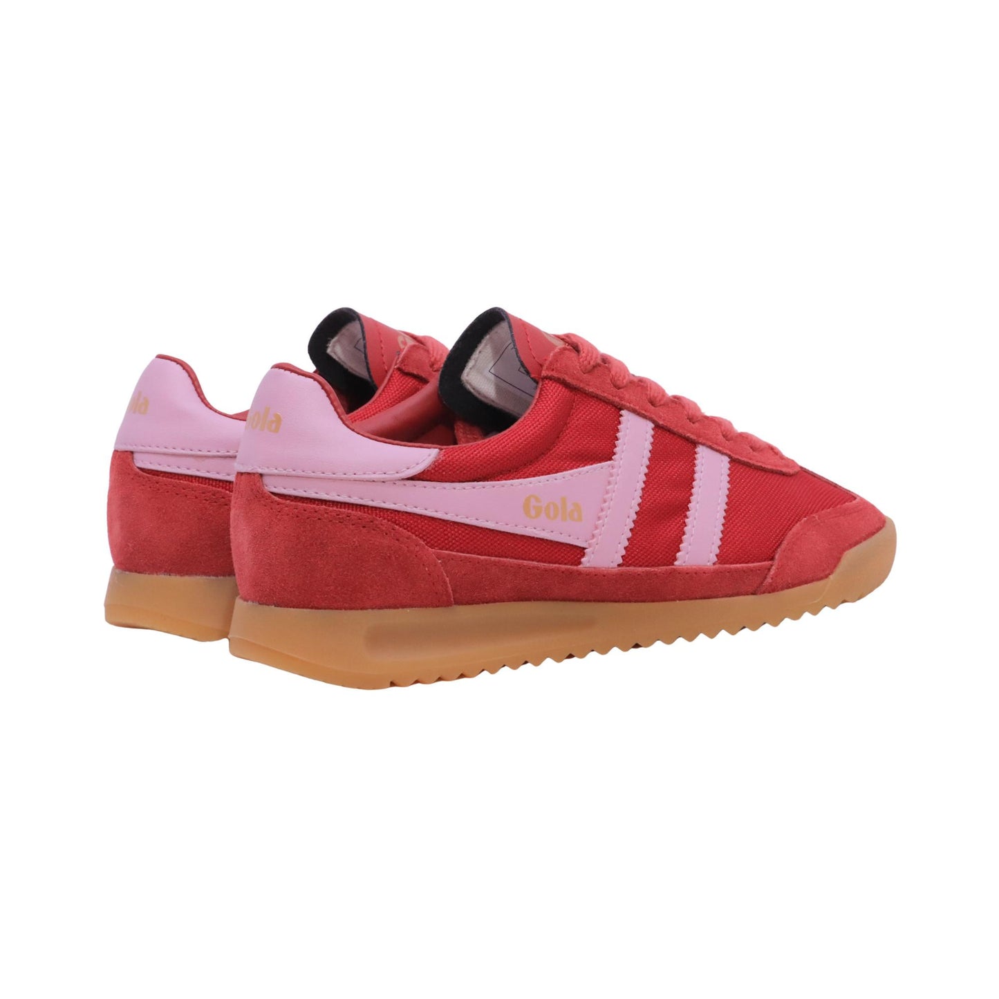 Gola Torpedo Trainers sneaker donna in tessuto rosso con dettagli rosa 