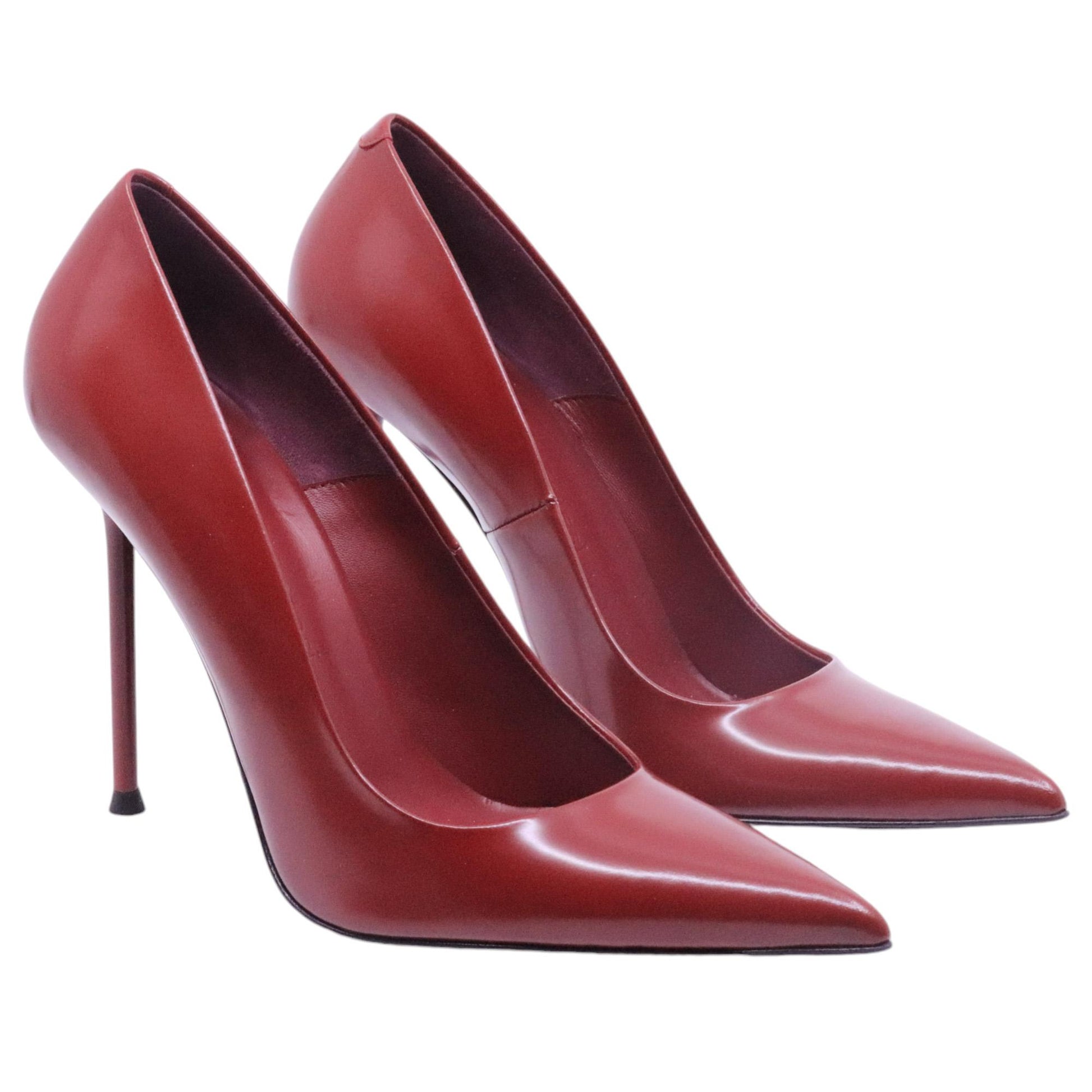 Décolleté donna Sergio Levantesi Ley 5 in pelle amarena 