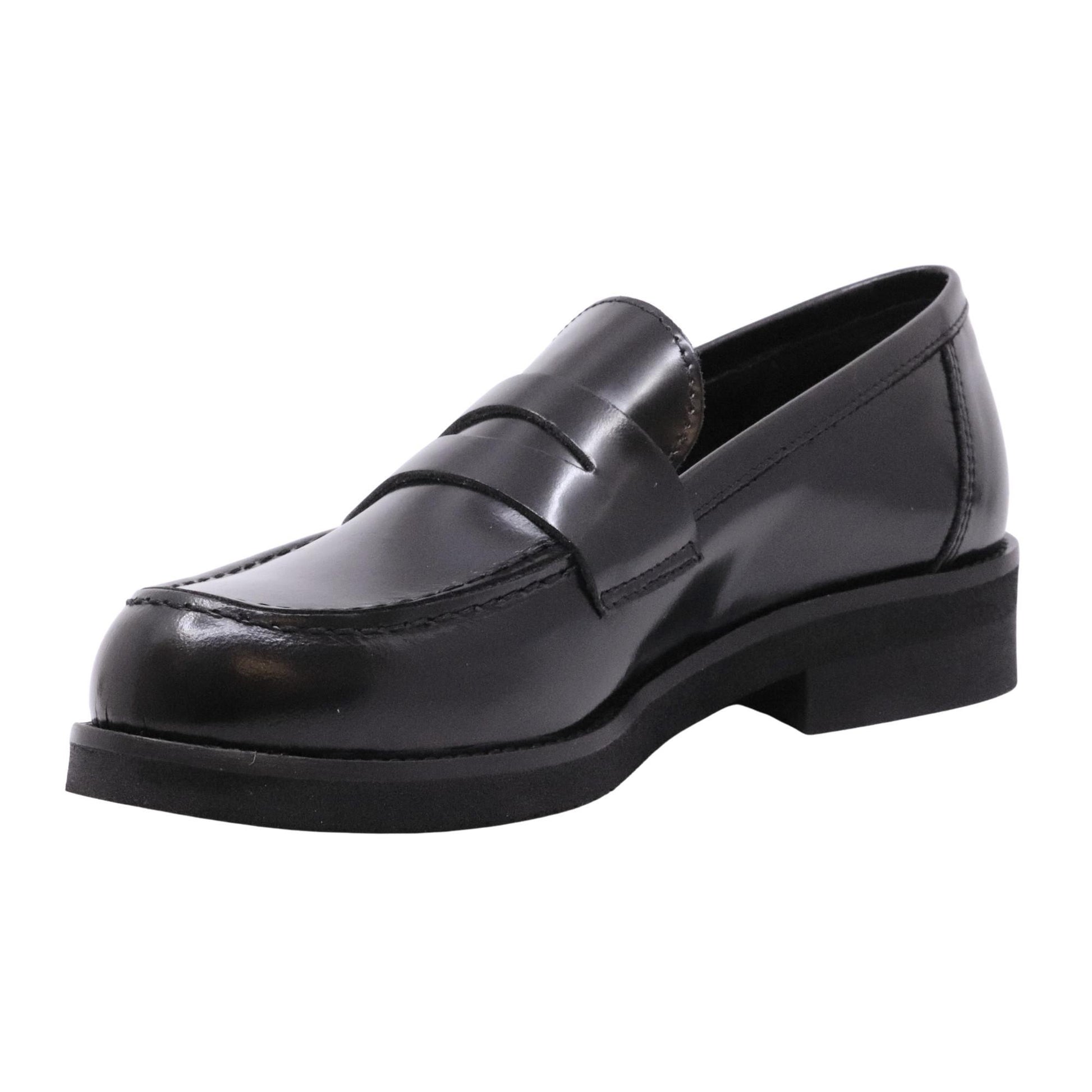 Mocassino donna Ranyé 250 in pelle spazzolata nera 