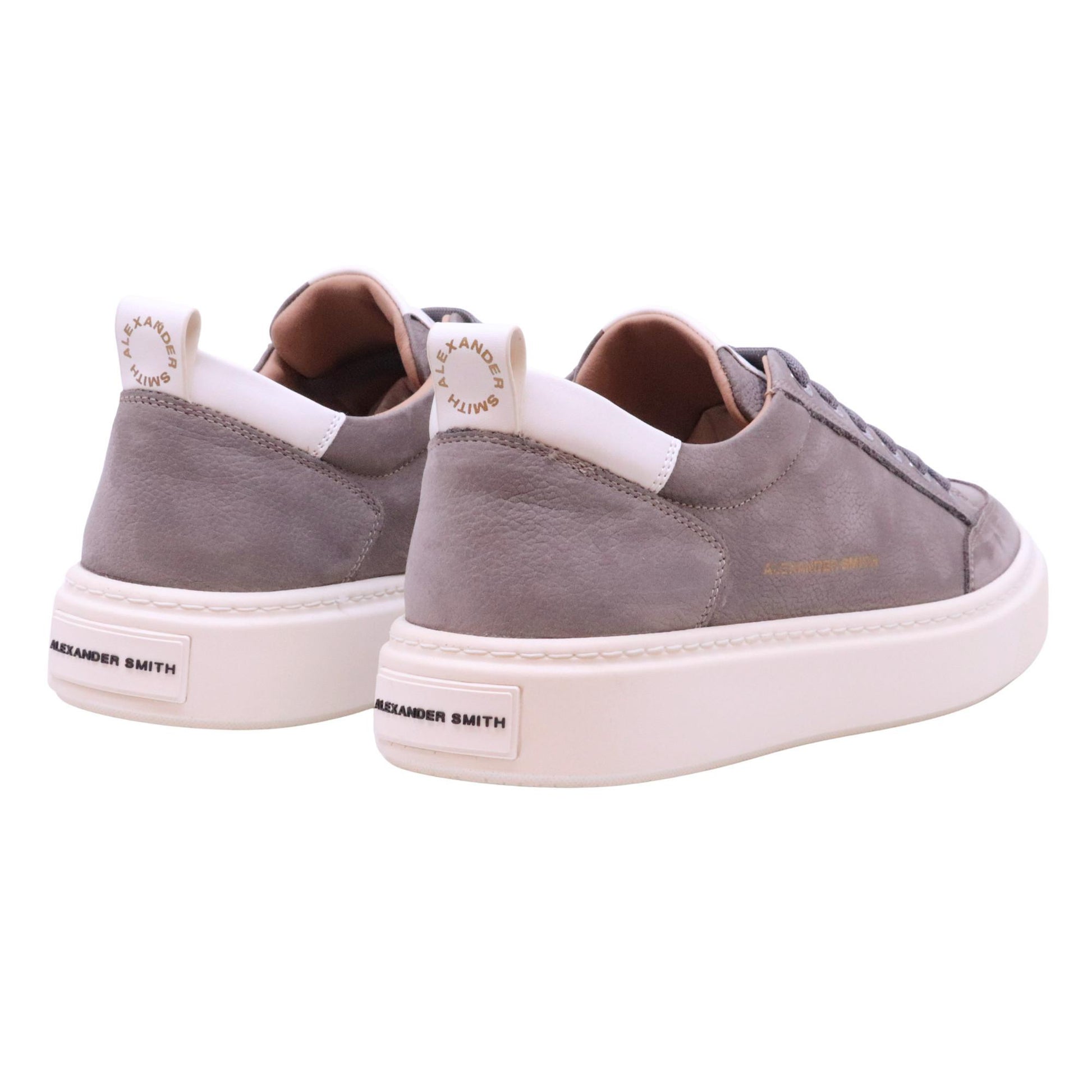 Alexander Smith Bond 3258 sneaker uomo nabuk grigio asfalto con dettagli in pelle bianca 
