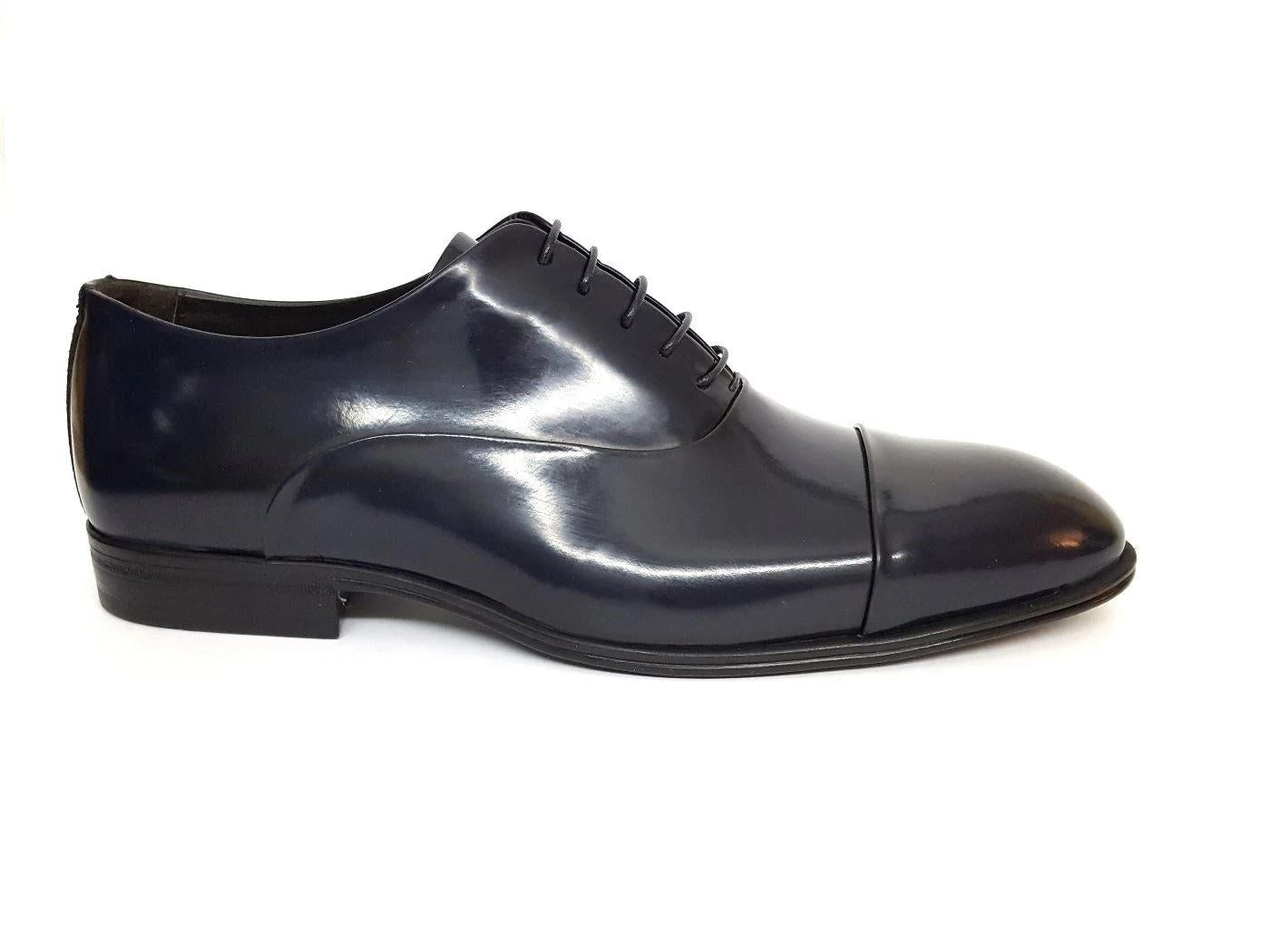 Scarpa Oxford uomo Corvari 3504 in pelle spazzolata blu 