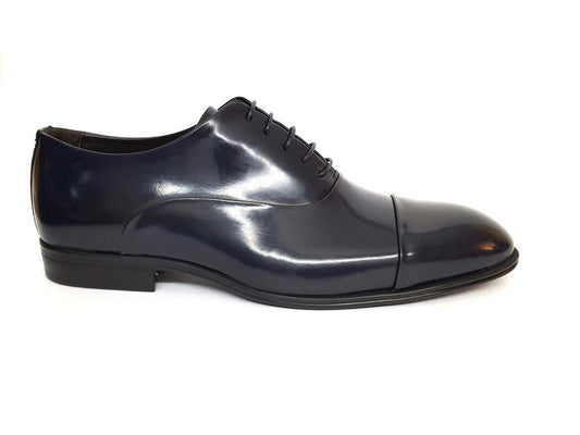 Scarpa Oxford uomo Corvari 3504 in pelle spazzolata blu 