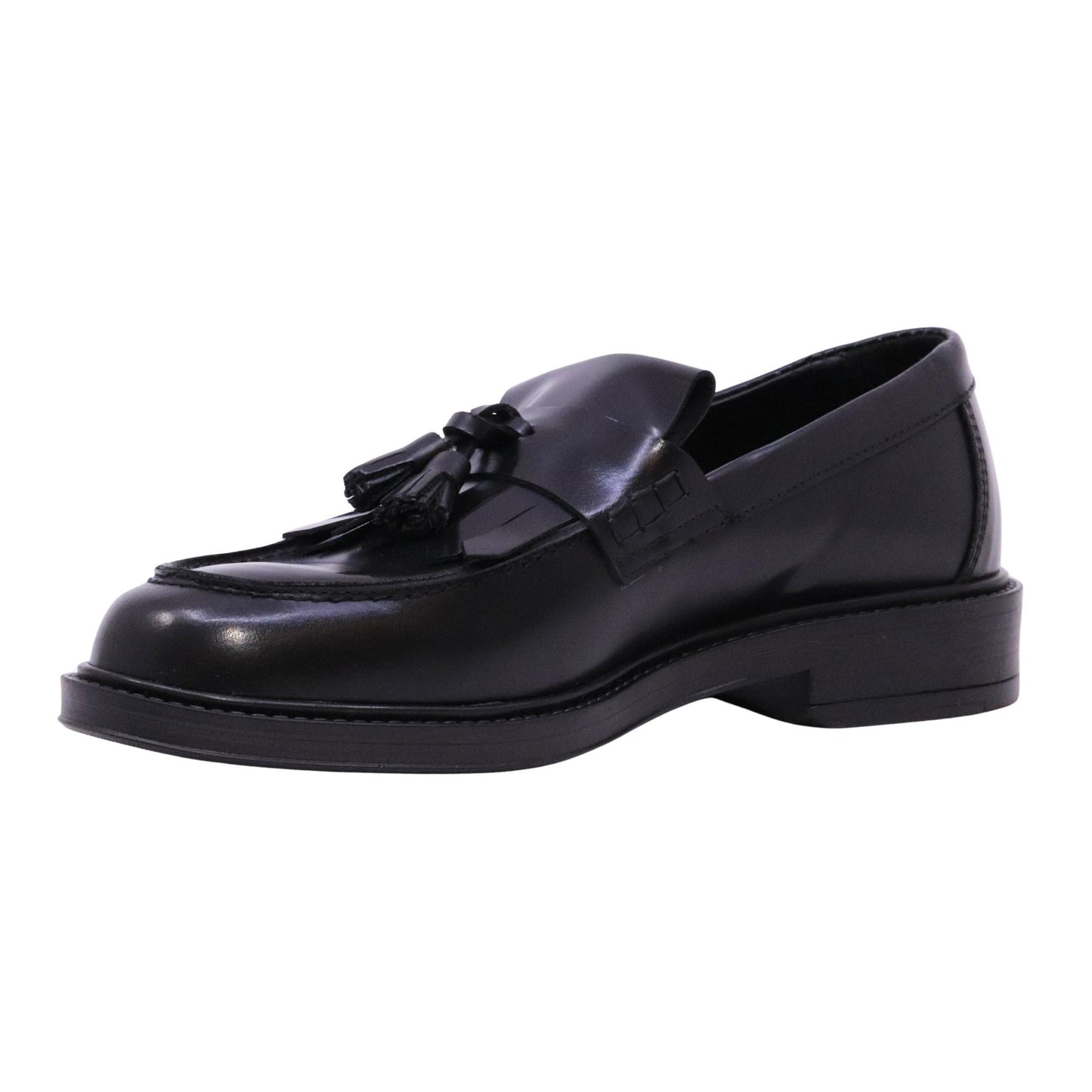 Pawelk's 25442 mocassino uomo in pelle nera con nappine 