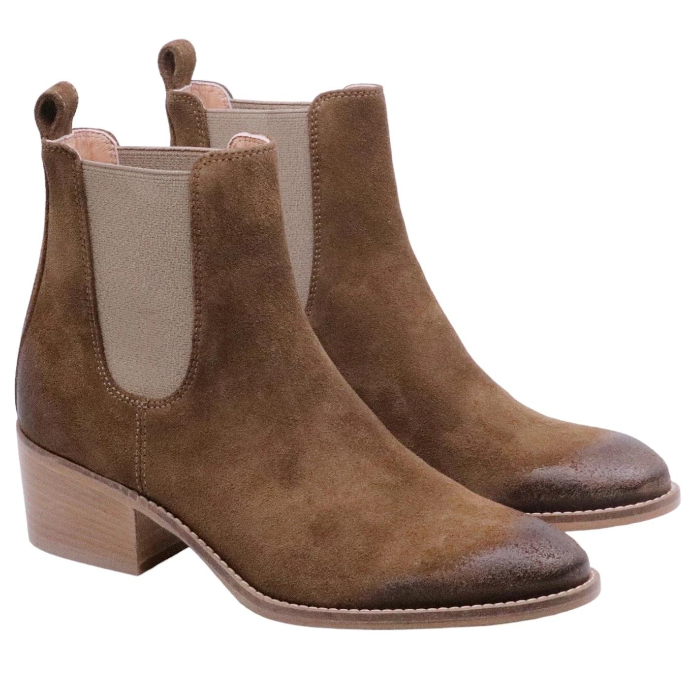 Stivaletto Chelsea donna Curiositè 2372 in camoscio marrone 