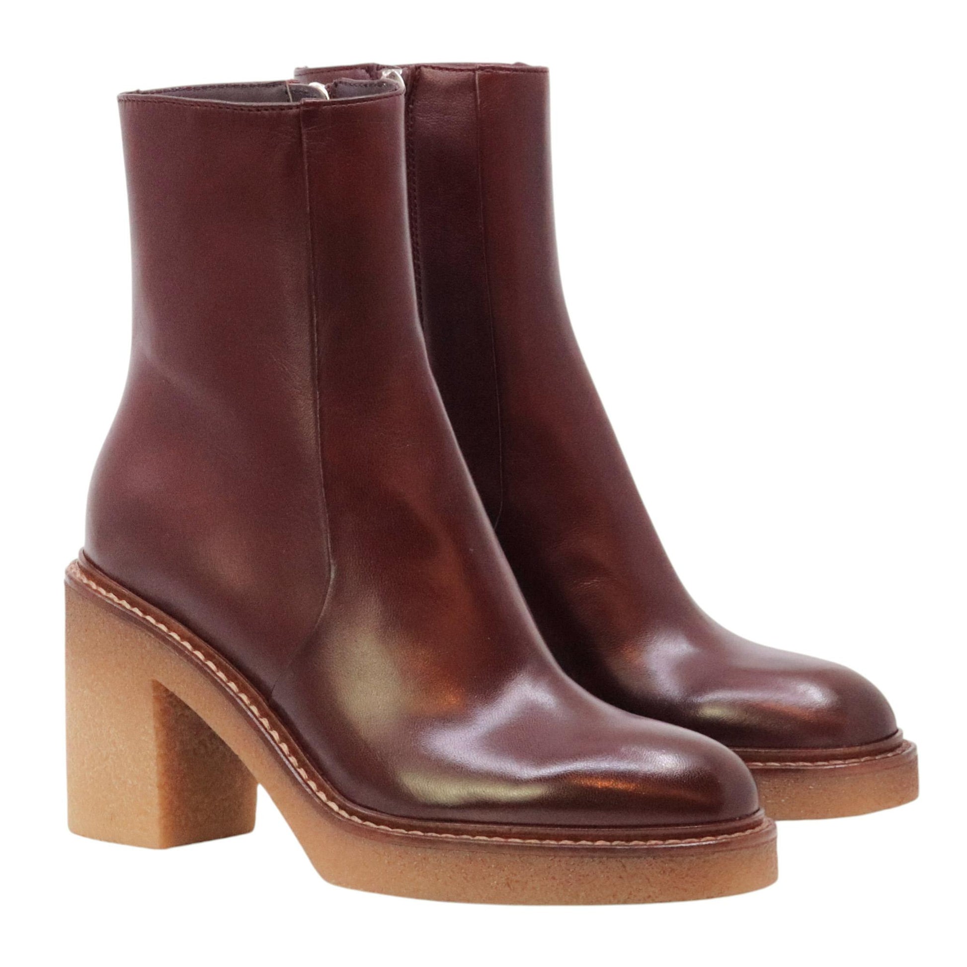 Triver Flight 527 stivaletto donna in pelle rosso rubino 