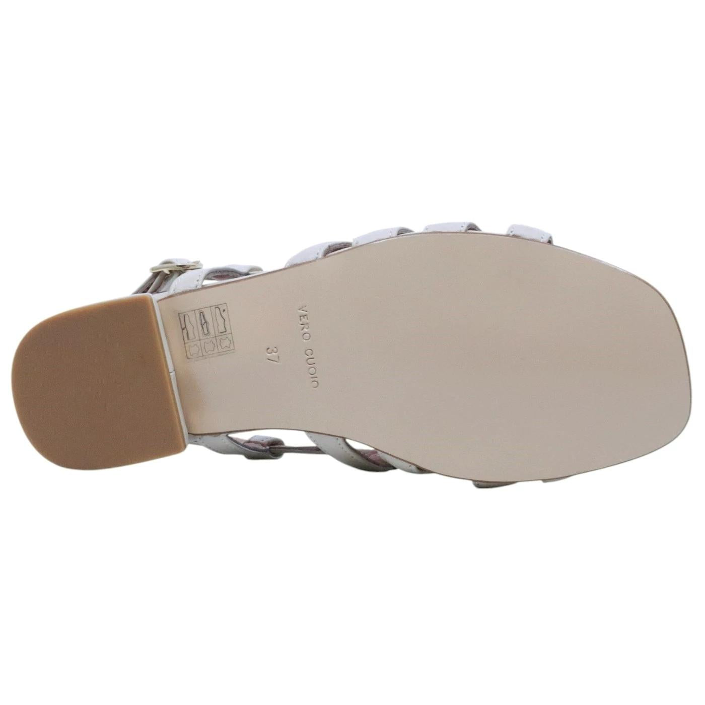 Sandalo donna Triver Flight 566 28 in pelle avorio 