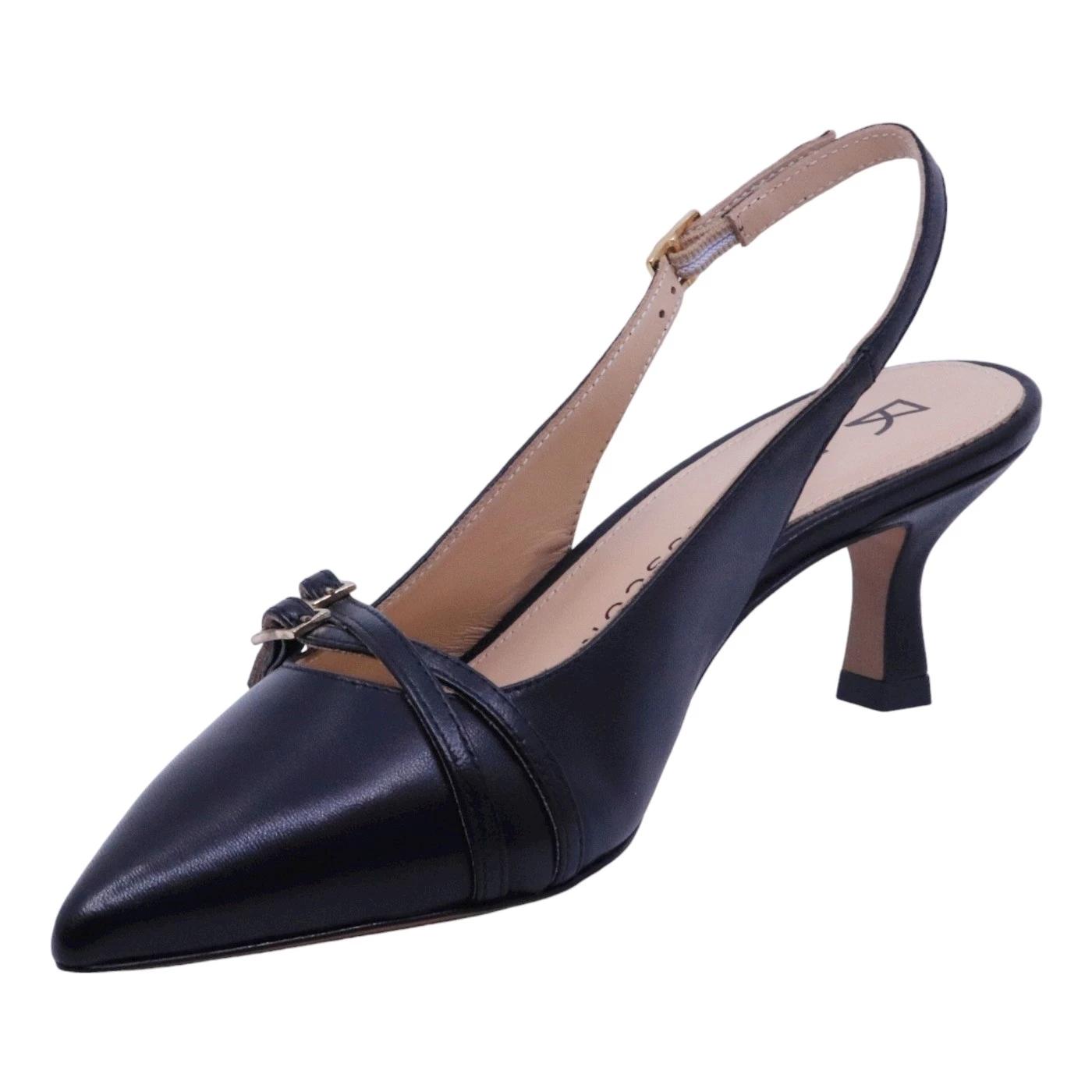 Slingback Fabio Rusconi 2565 donna in pelle nera 
