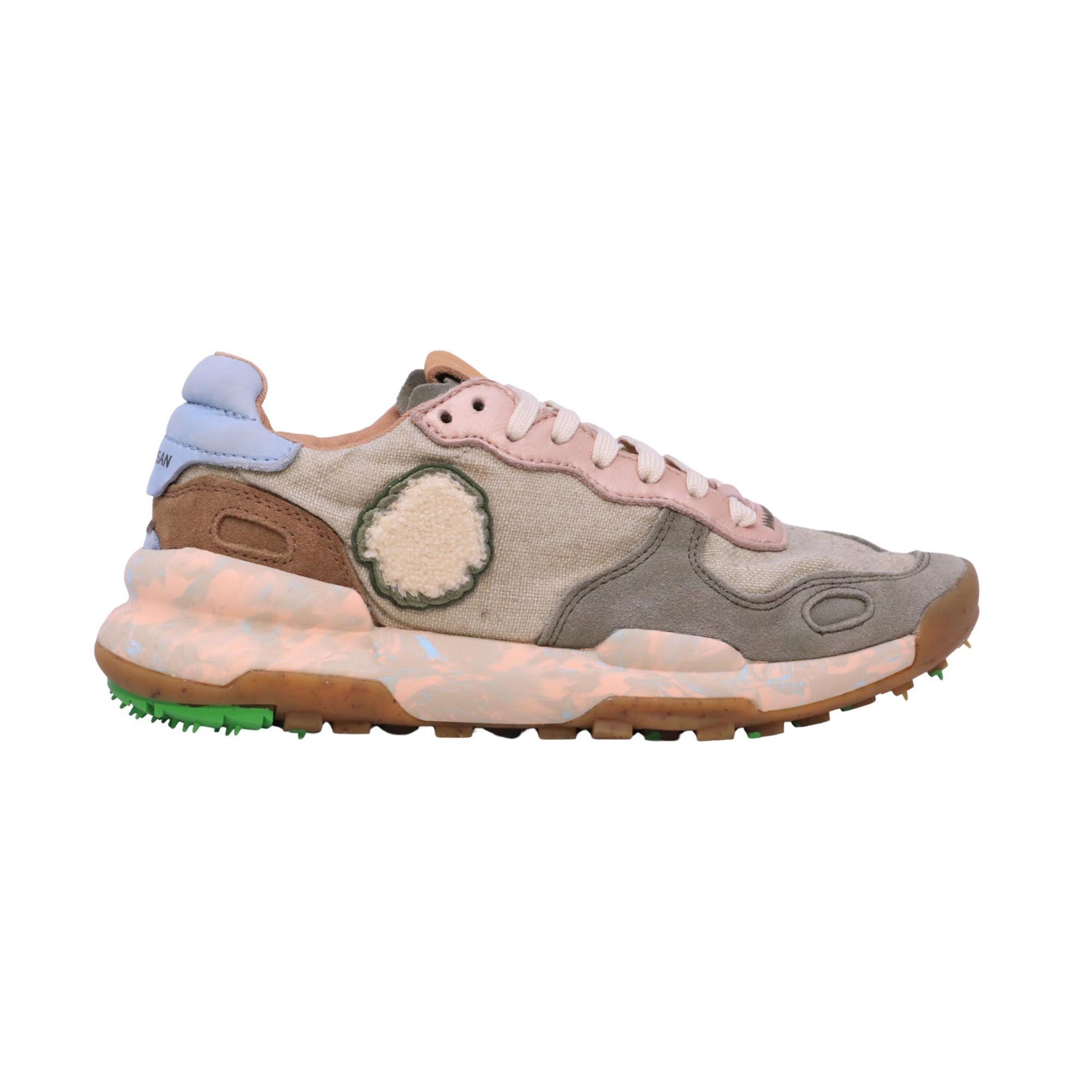 Satorisan Chacrona Linen Urbanite Green W sneaker donna in camoscio e tessuto 