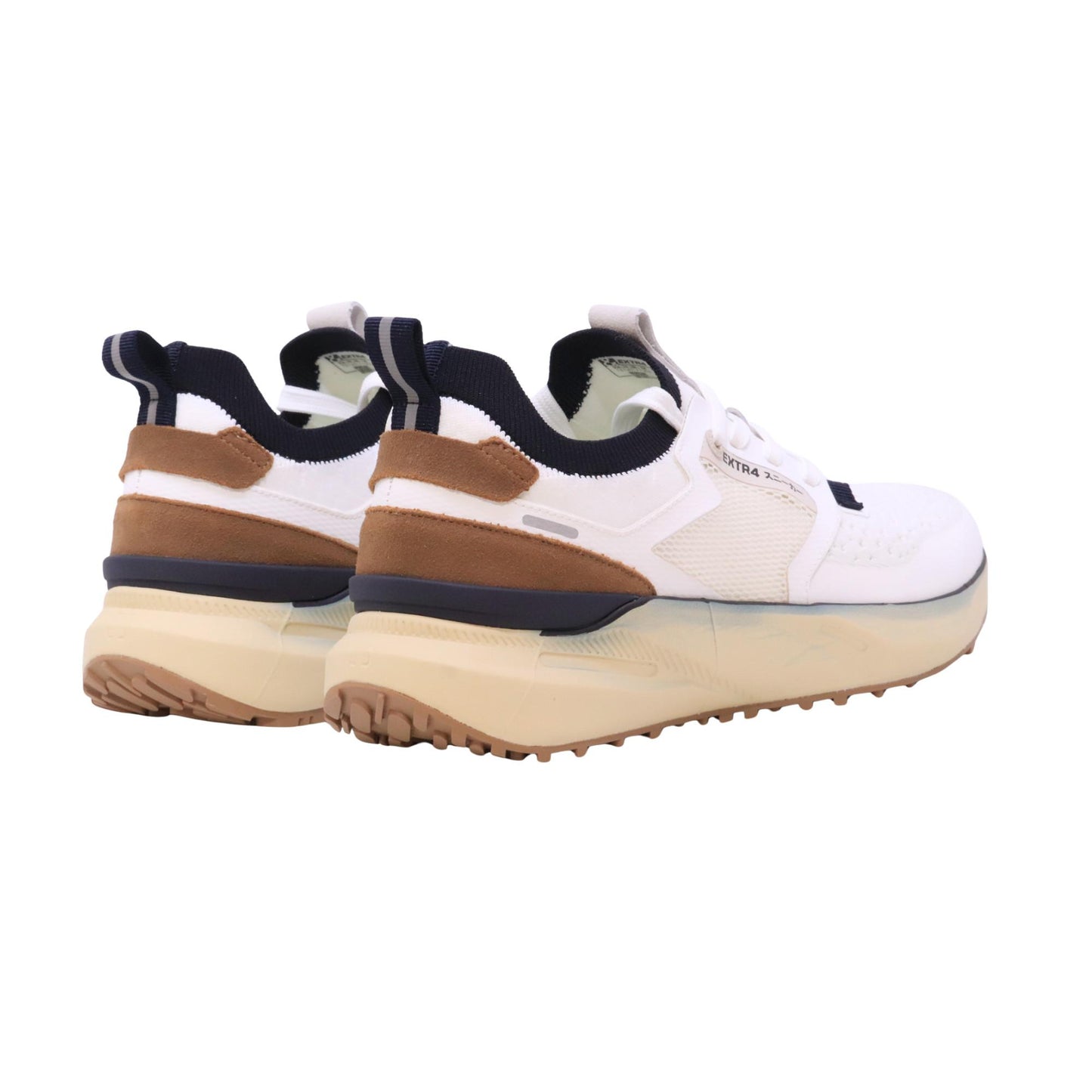 Extr4 Kaizen 3.01 sneaker uomo in tessuto tecnico traspirante bianco e cuoio 