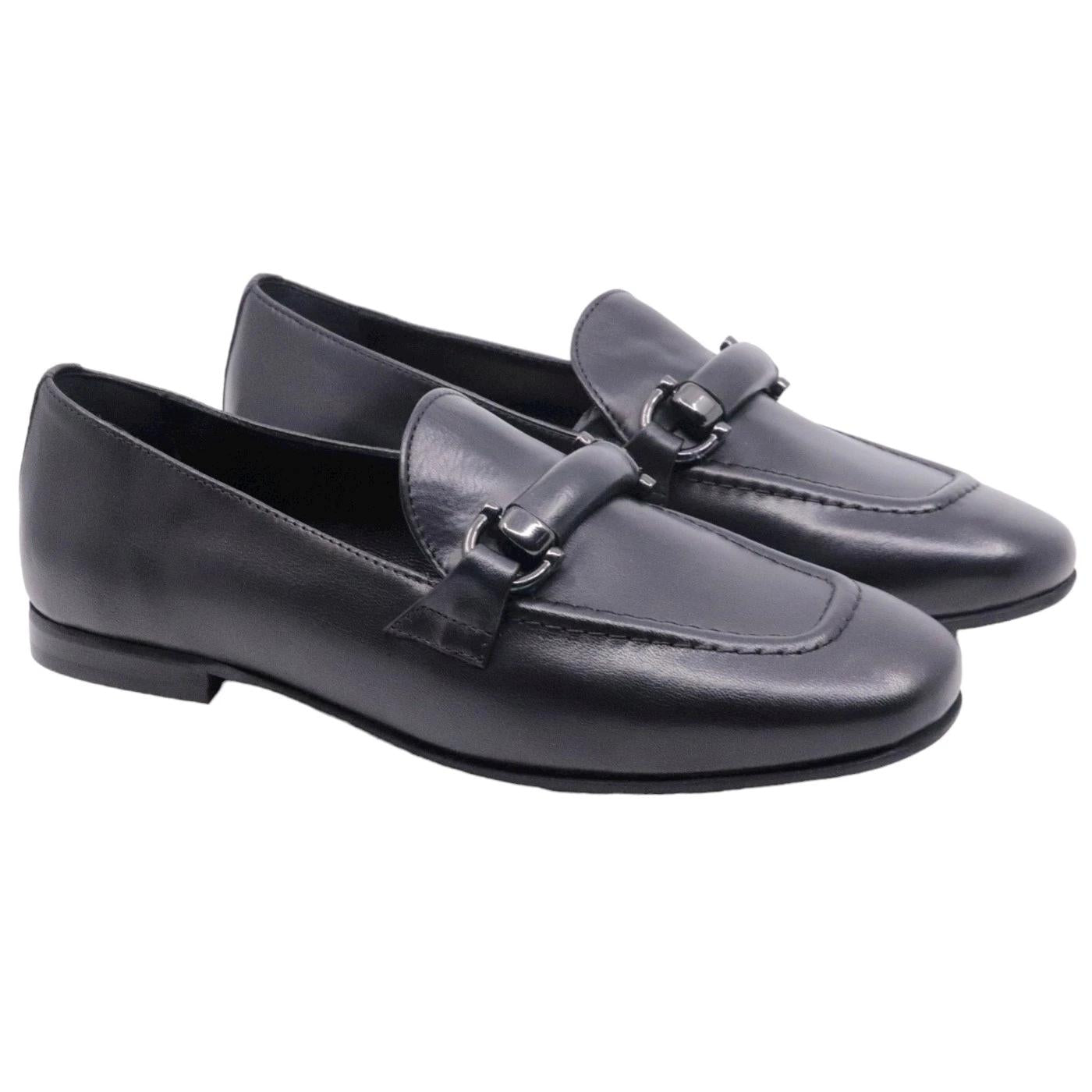 Mocassino donna Poesie Veneziane Seo07 in pelle nera 