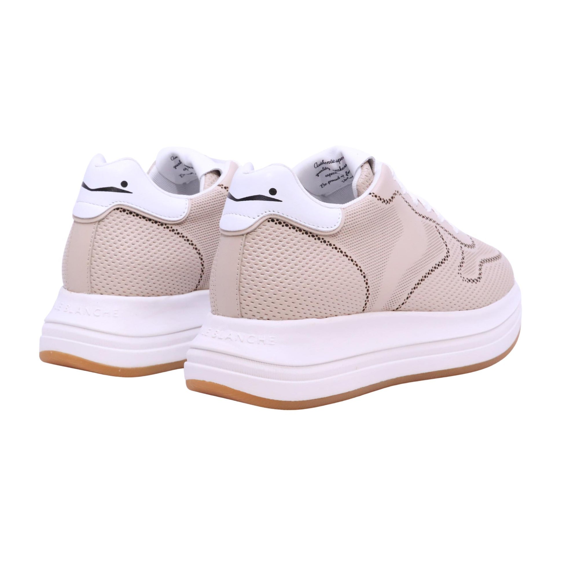 Voile Blanche Merry 15 sneaker donna in pelle traforata beige 