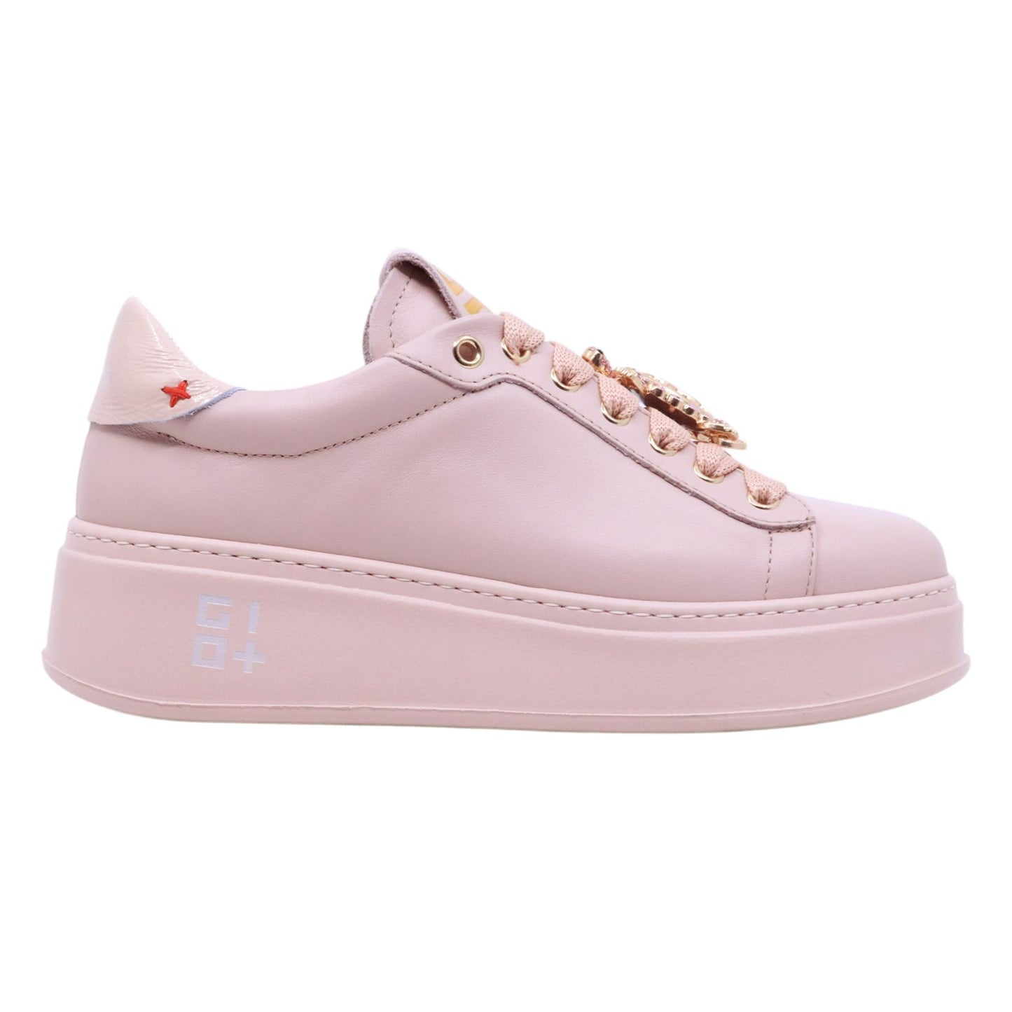Sneaker donna Gio+ PIA322B in pelle nude rosa 