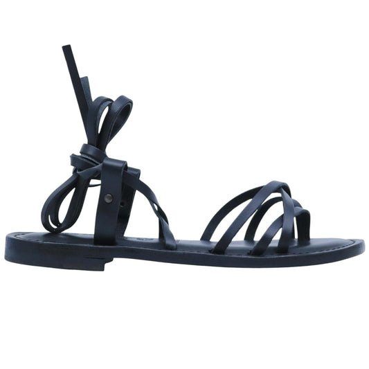 Sandalo donna L'angolo del cuoio Firenze 3000 in pelle nera. 