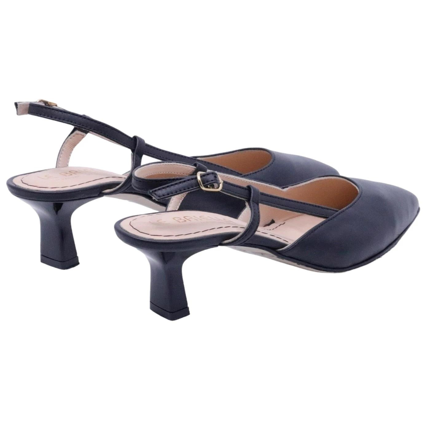 Slingback donna Le Briella Z897 in pelle nera 