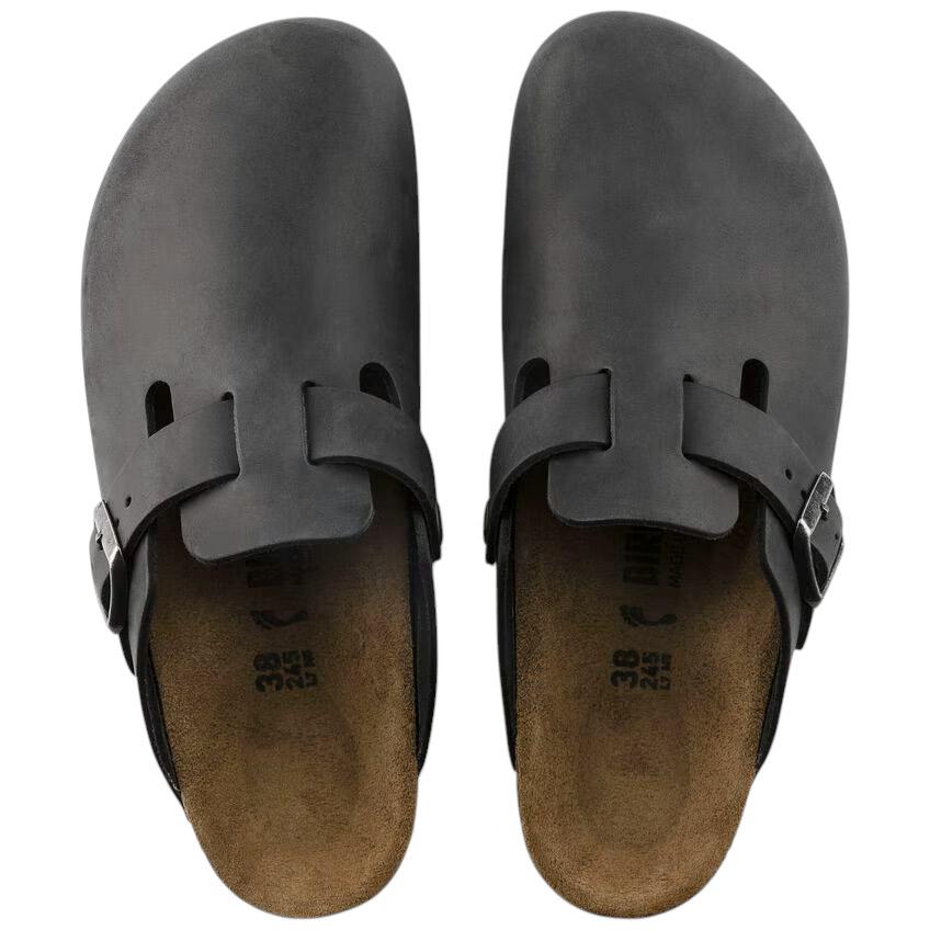 Birkenstock Boston in pelle oiled nero 