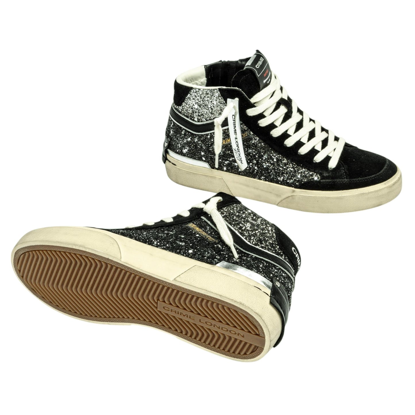 Crime London 25174 Recut High sneakers donna in pelle nera 