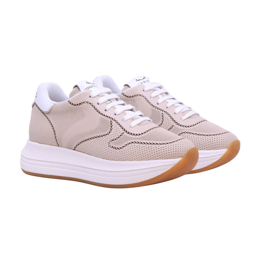 Voile Blanche Merry 15 sneaker donna in pelle traforata beige 
