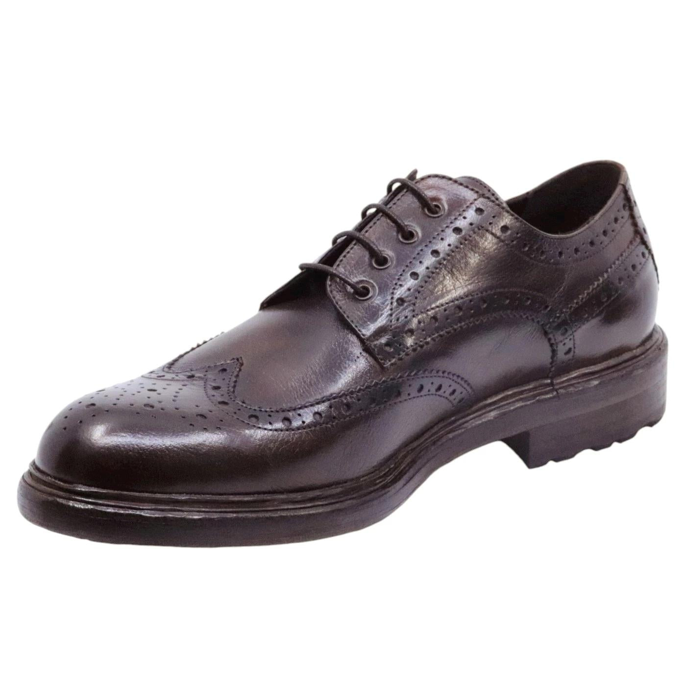 Scarpa Derby imperiale uomo Crispiniano 481 in pelle marrone 