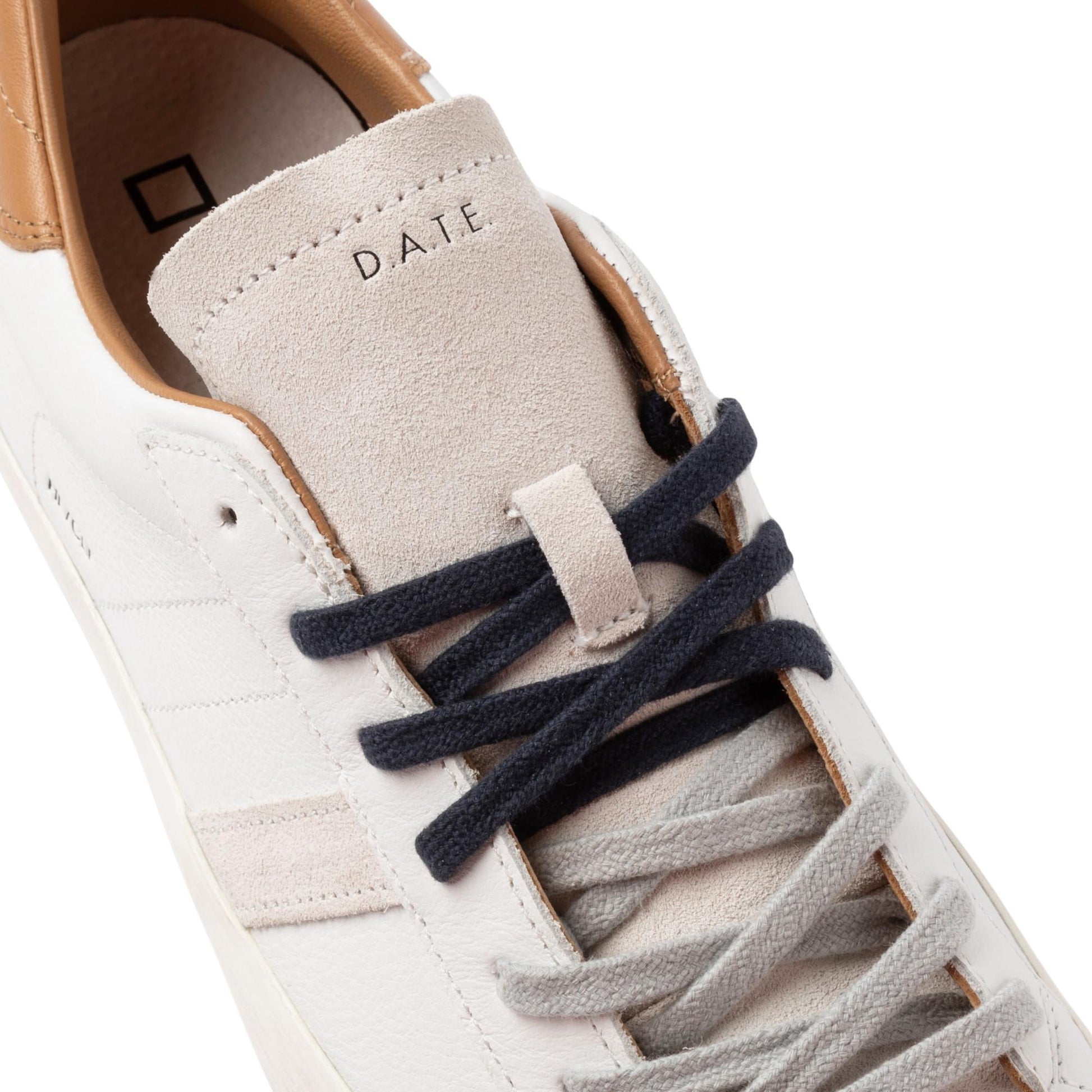 D.A.T.E. Hill Low Calf HL-CA-WI  sneaker uomo in pelle bianca e cuoio 