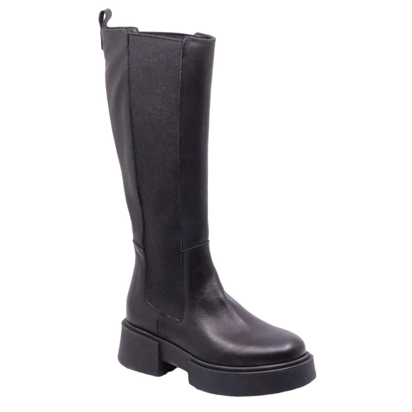 Stivale Chelsea boot donna Curiositè 2358 in pelle nera 