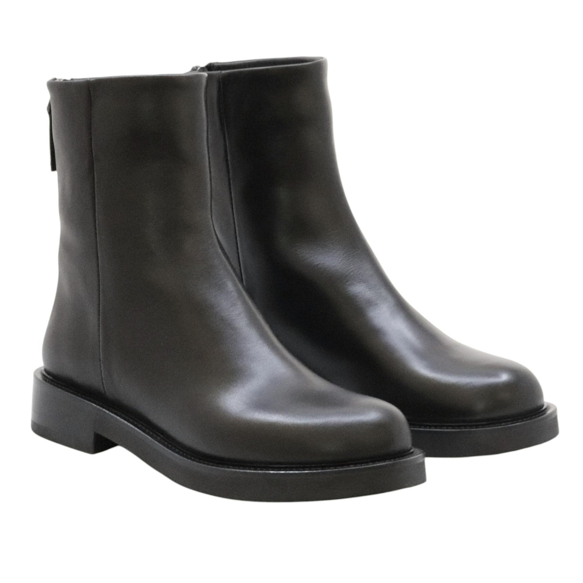 The Seller MW547 stivaletto donna in pelle nera con zip posteriore 