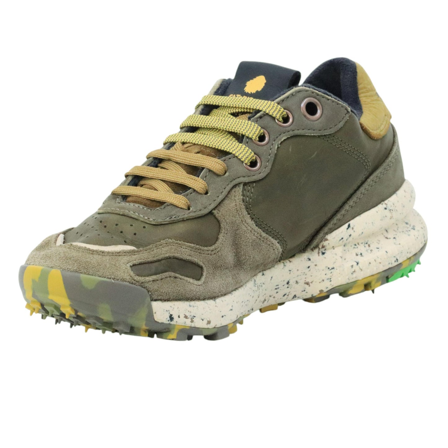 Satorisan Chacrona Pull Up Swamp sneaker uomo in pelle verde scuro 
