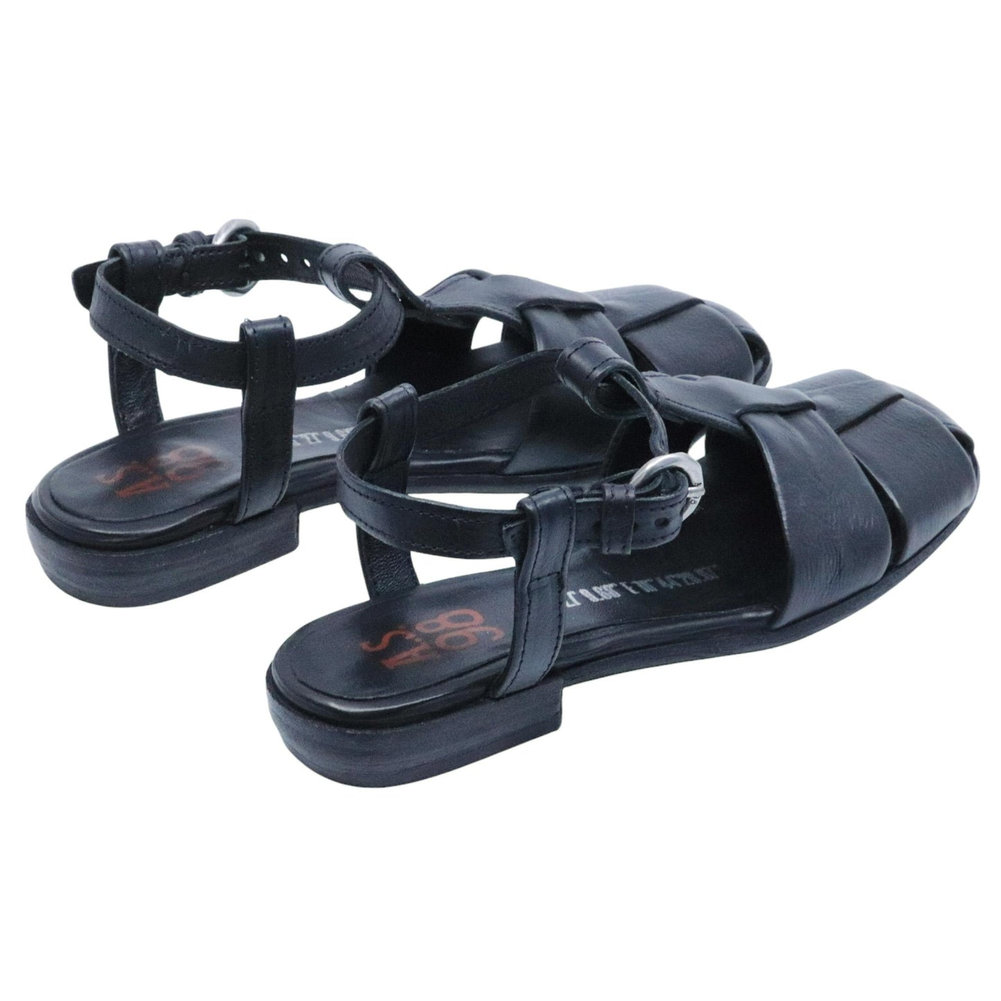 Sandalo donna AS98 B59109 in pelle nera 