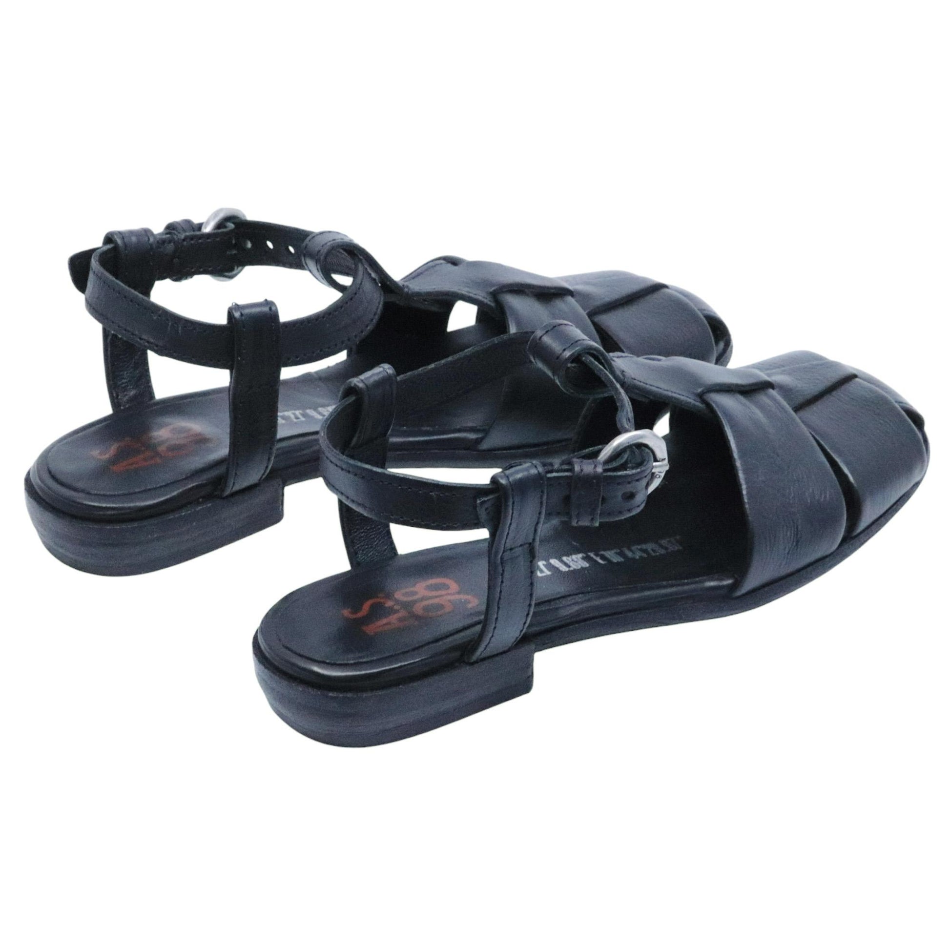 Sandalo donna AS98 B59109 in pelle nera 