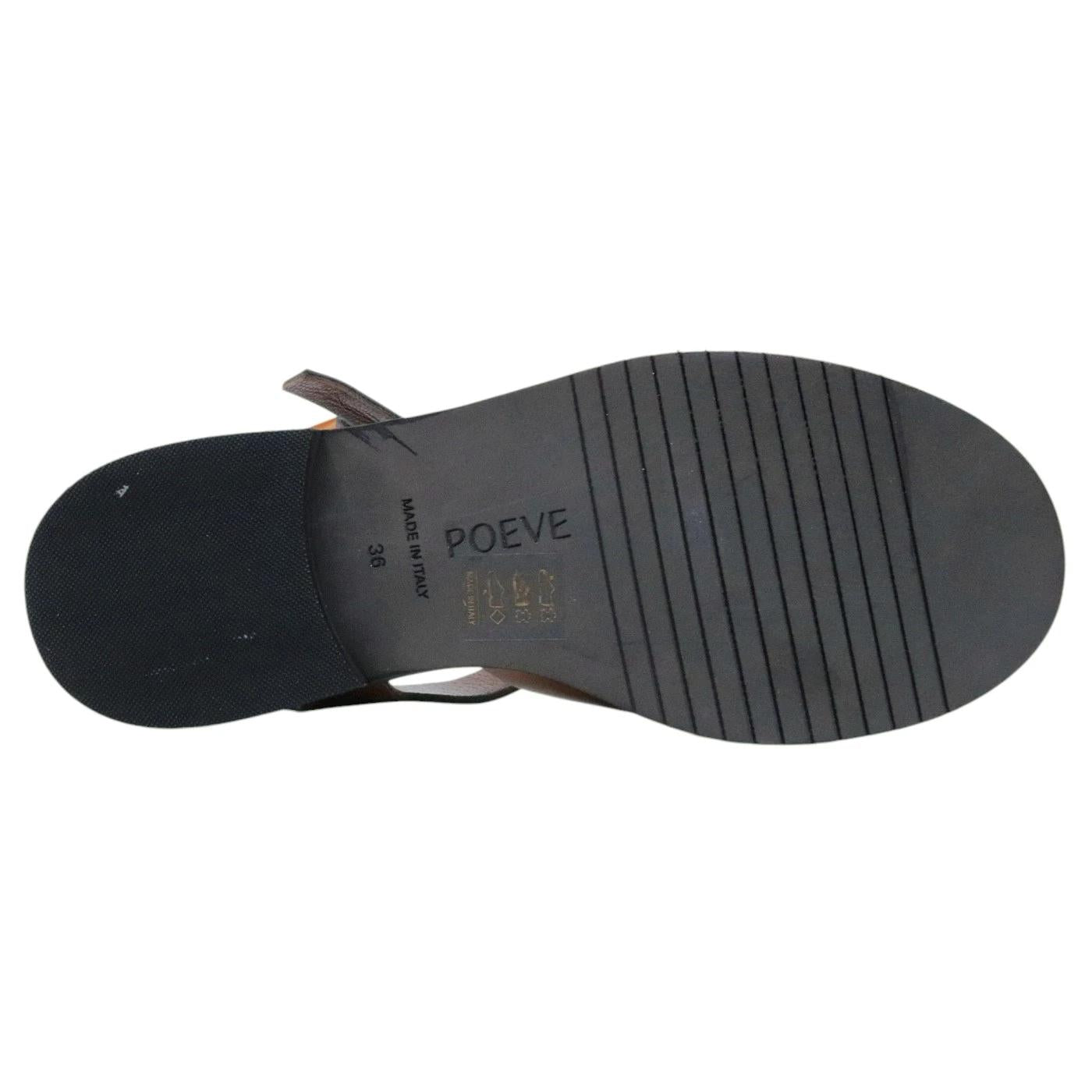 Sandalo donna Poeve JPG50 in pelle lucida cuoio 