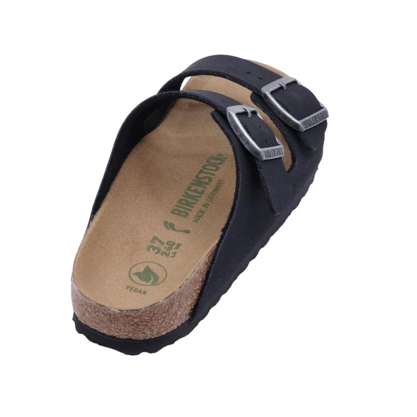 Birkenstock Arizona Vegan Birko-Flor Nubuck Black sandalo uomo donna narrow fit 
