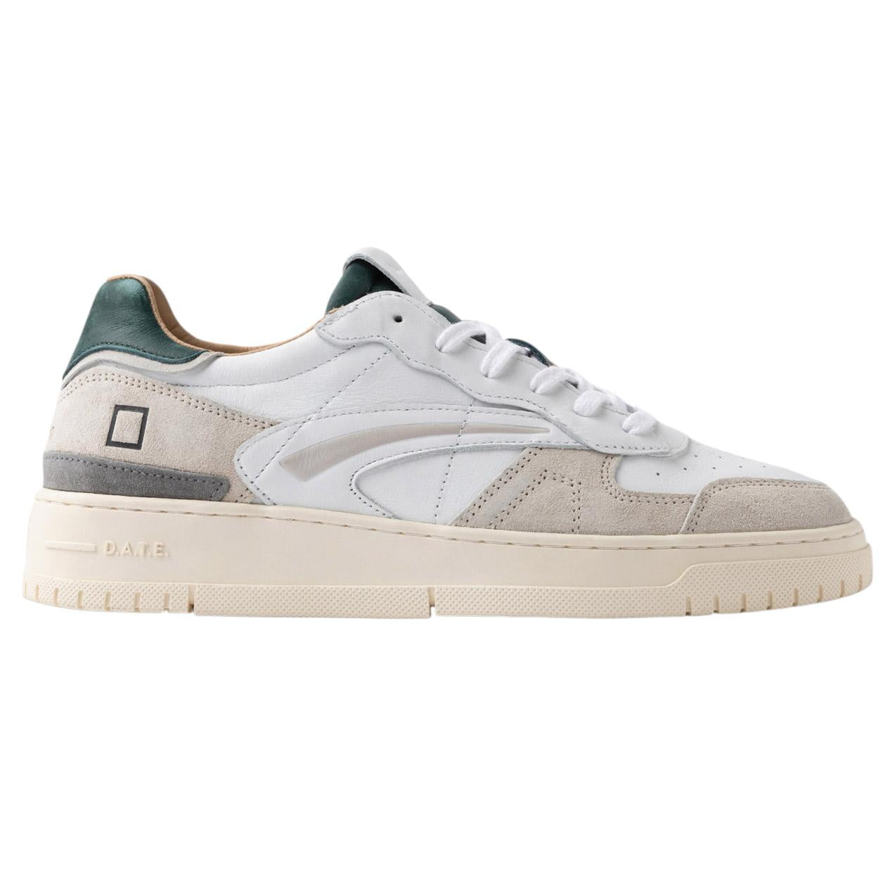 D.A.T.E. Torneo Pure Vintage Calf sneaker uomo pelle bianco-verde 
