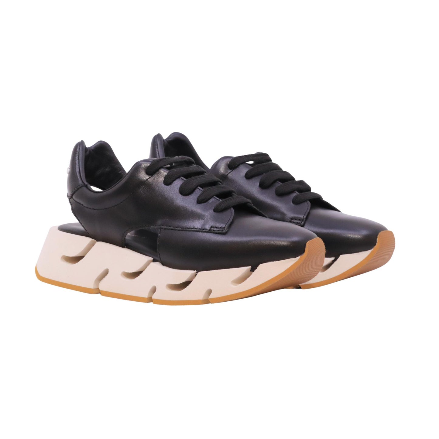 Paloma Barceló 30 5701 Pia sneaker donna in pelle nera aperta al tallone 