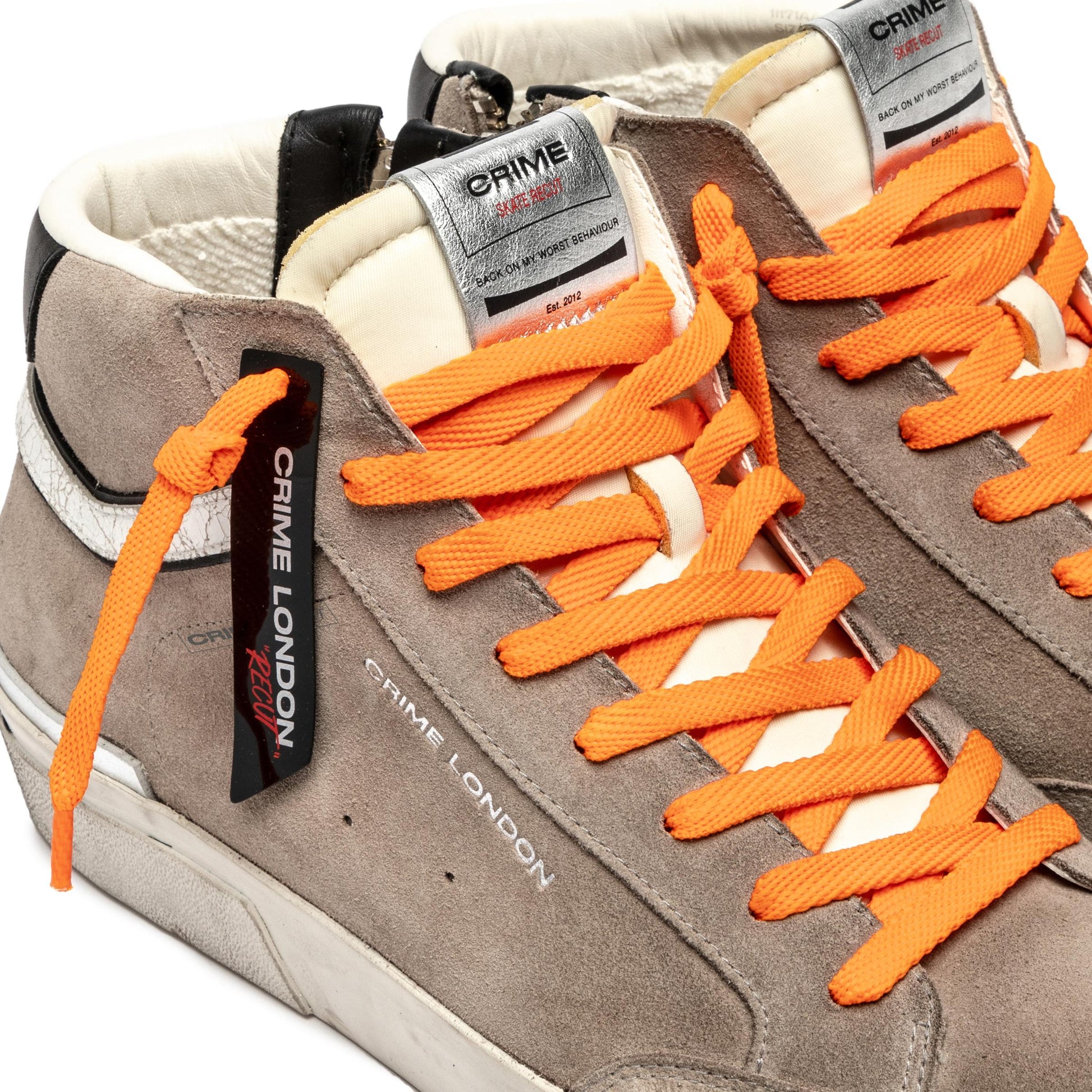 Crime London 11171 SK8 Recut High sneaker uomo camoscio beige 