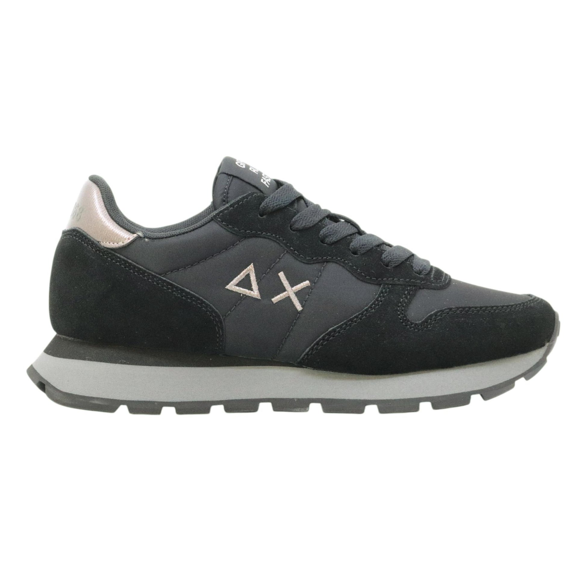 SUN68 Ally Gold Silver Z45202 sneaker donna in nylon e suede nero 