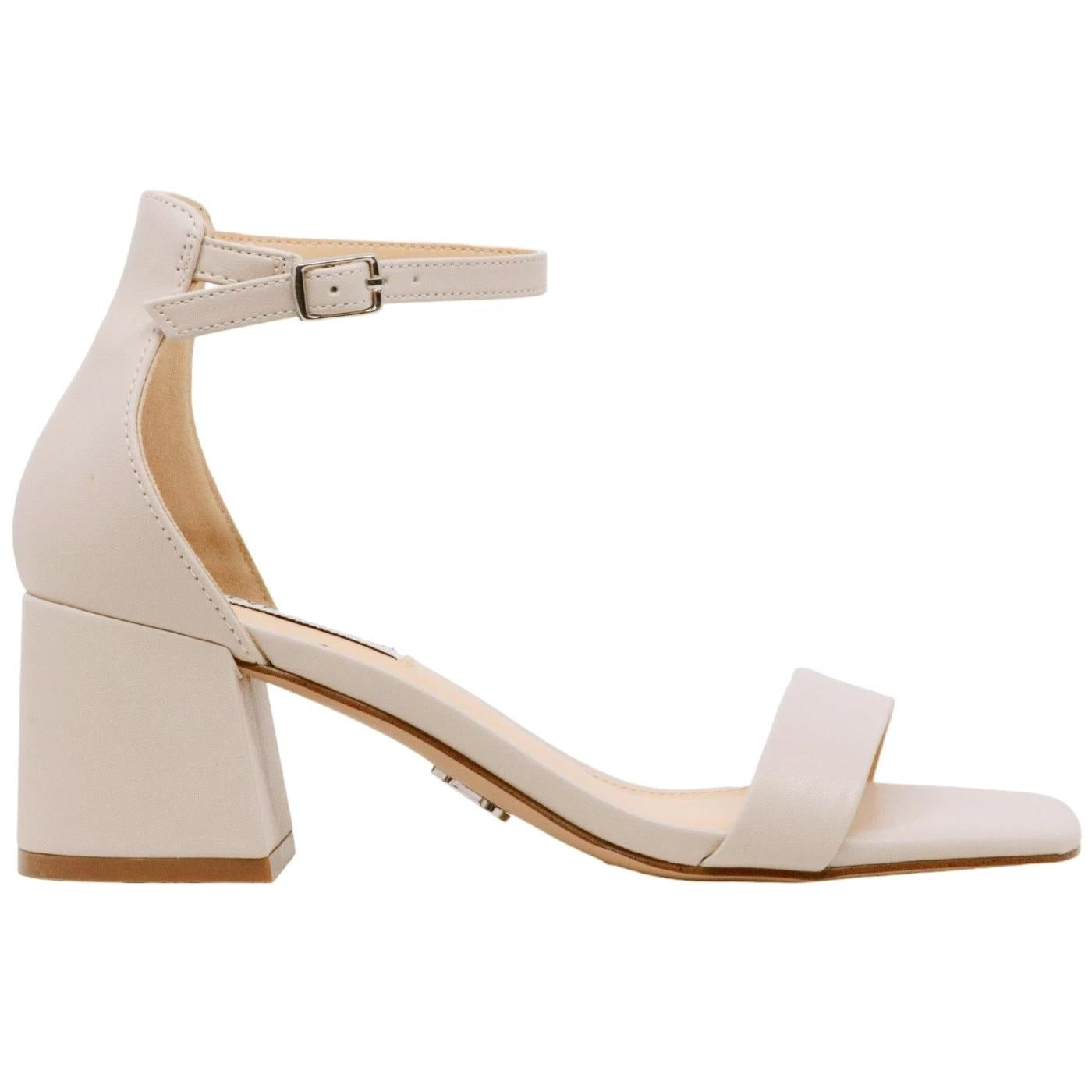 Steve Madden Low Tie sandalo donna in pelle di color bianco 