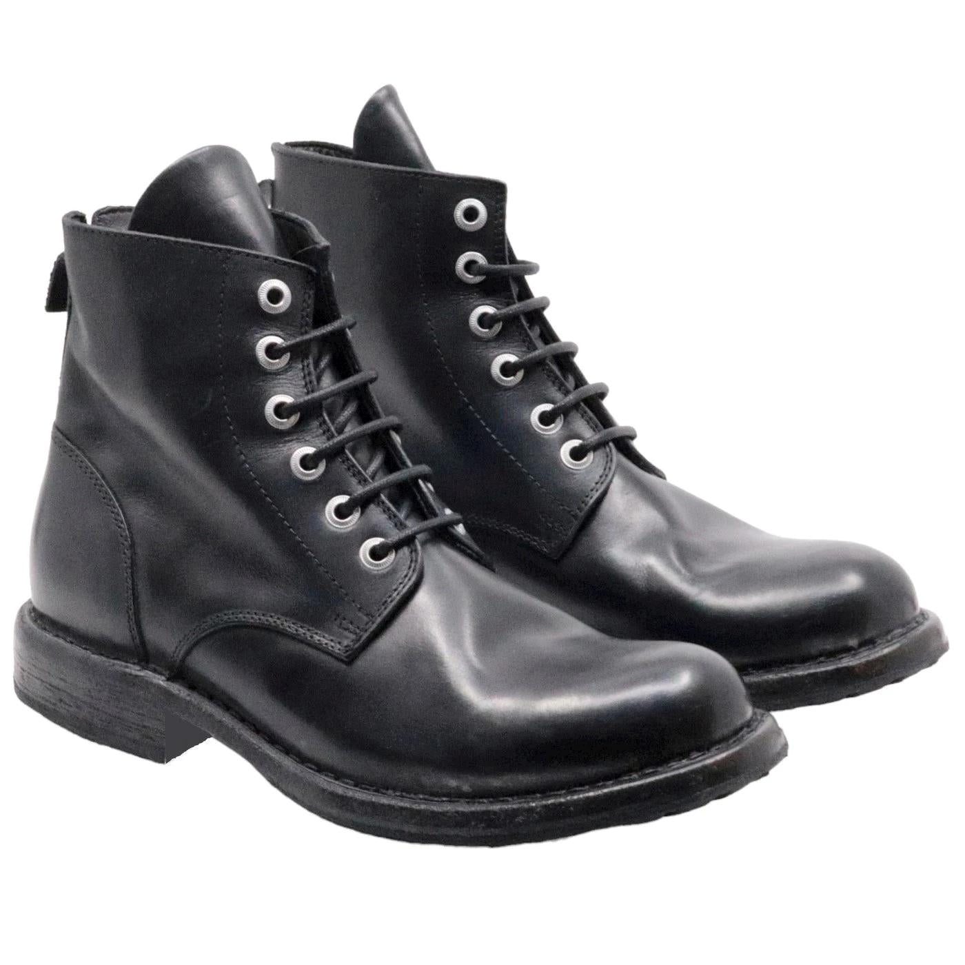 Stivaletto Moma 51301B Cera da uomo in pelle nero 