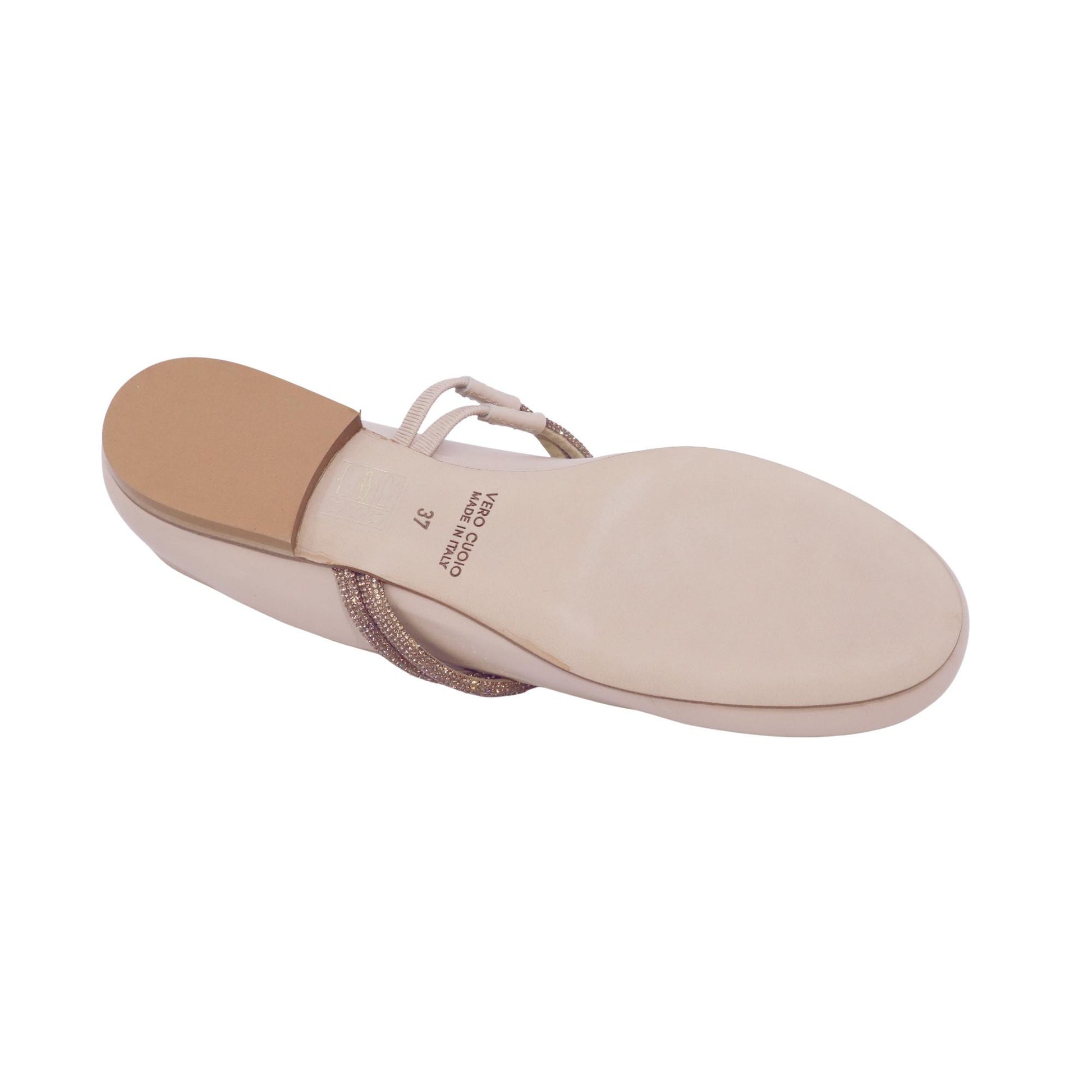 Anna F 1818 ballerina donna 1818 in pelle nappa gesso rosato con strass 