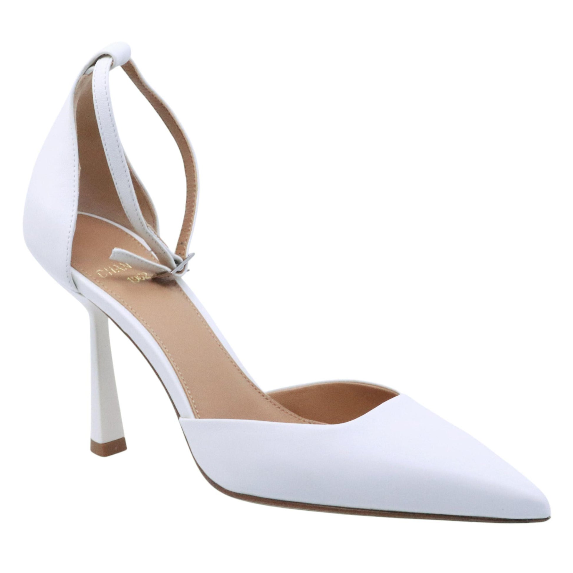 Décolleté donna Chantal 2509 in pelle bianco latte 