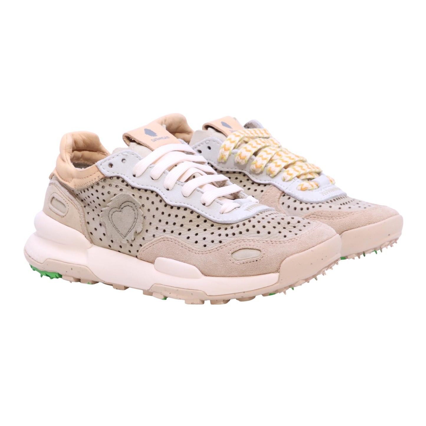 Satorisan Chacrona Laser Premium Urbanite Green sneaker donna in pelle laserata 