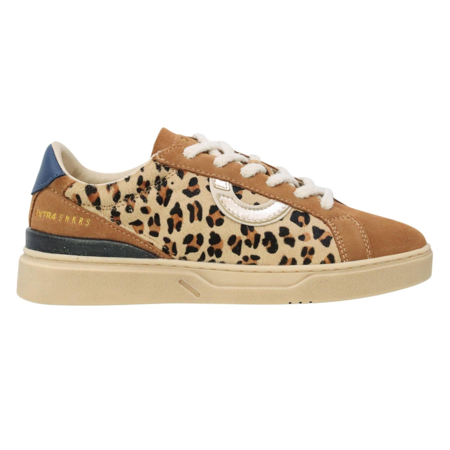 Extr4 Club Tennis sneaker donna in camoscio marrone e leopardo 