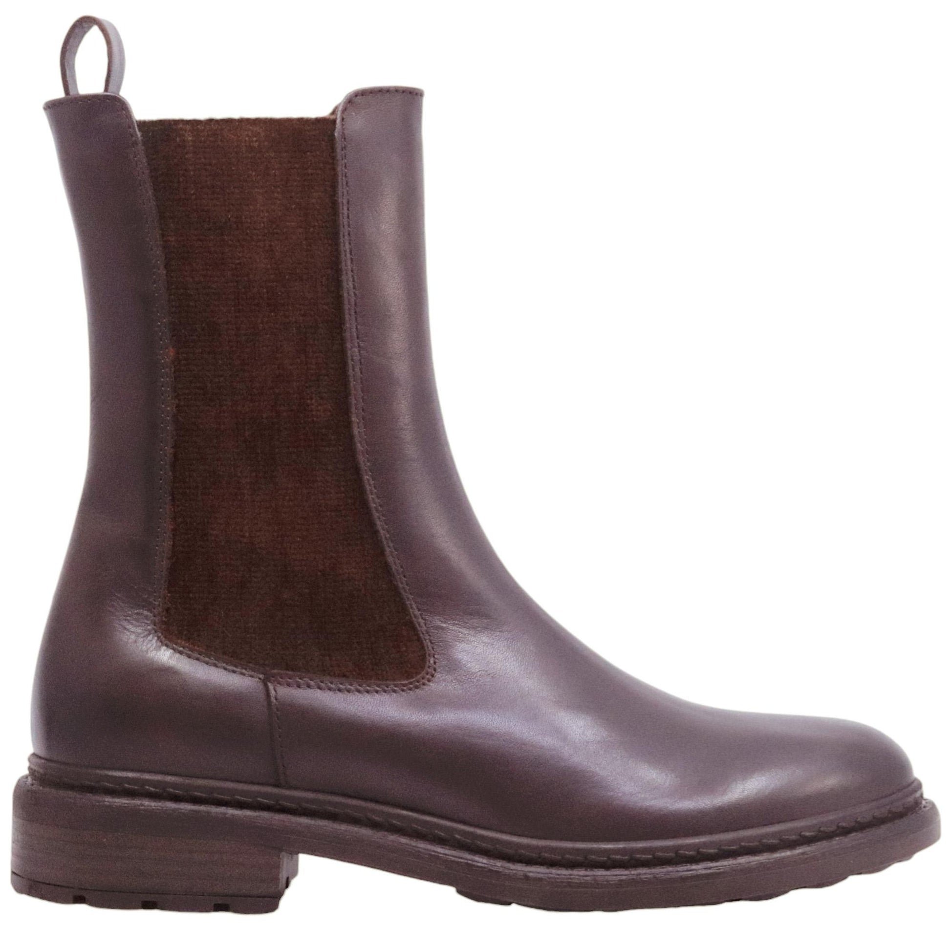 Chelsea boot donna The Seller GD729 in pelle marrone 