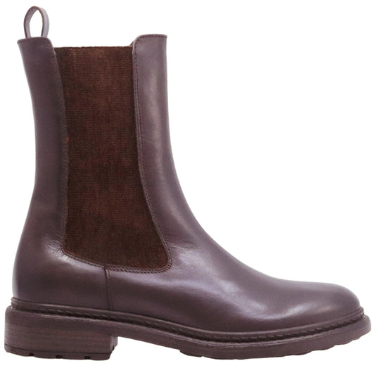 Chelsea boot donna The Seller GD729 in pelle marrone 