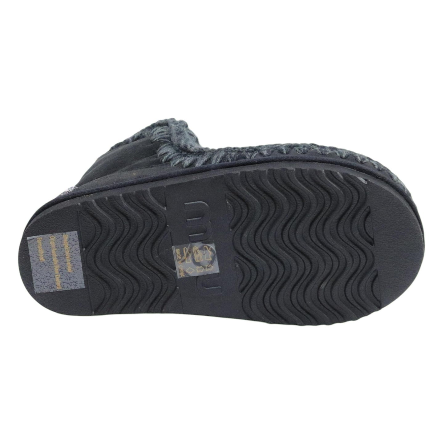 Mou Eskimo 18 glitter logo stivaletto donna in montone nero 