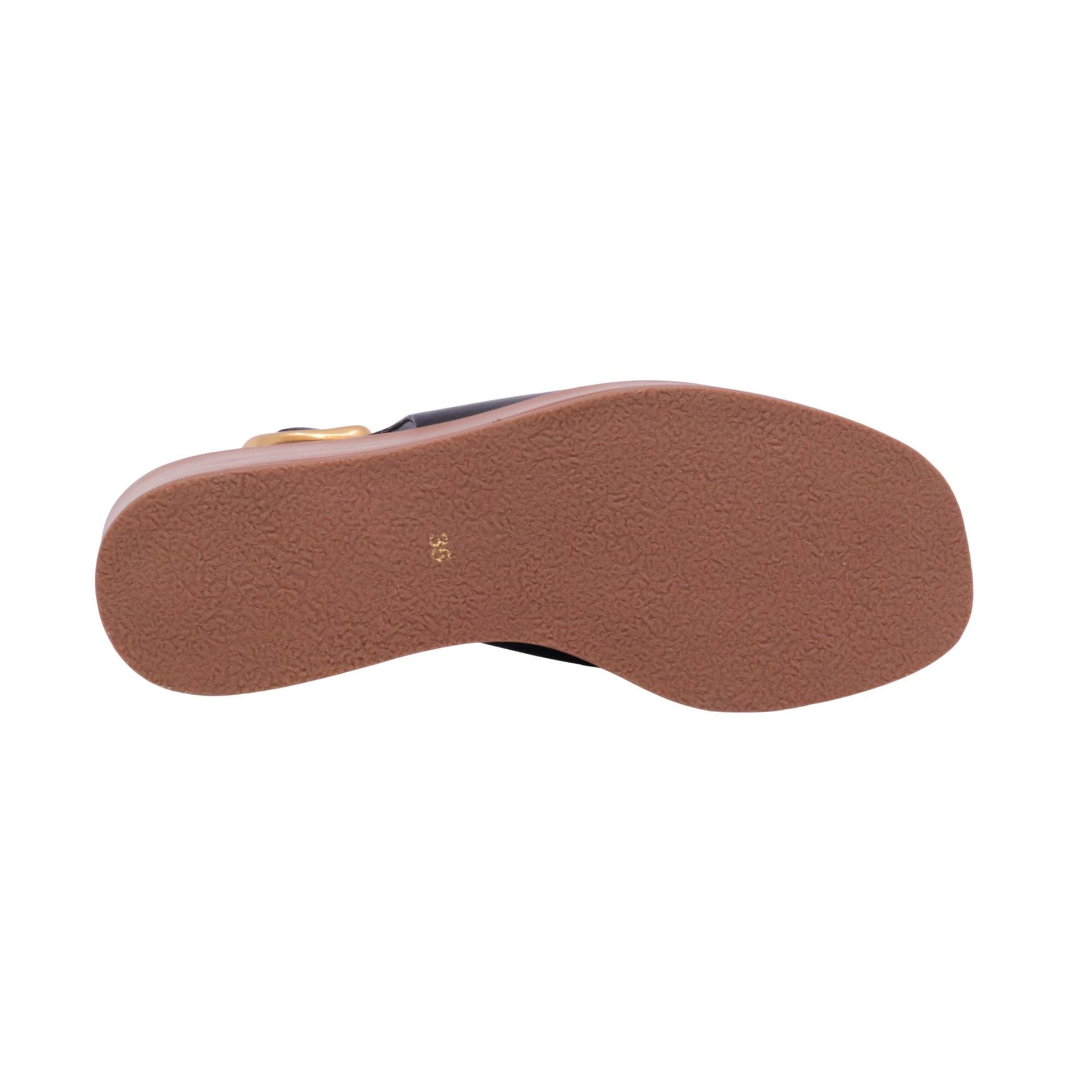 Carrano 949003 Vegetal sandalo zeppa donna in pelle nera con cinturino e plateau 