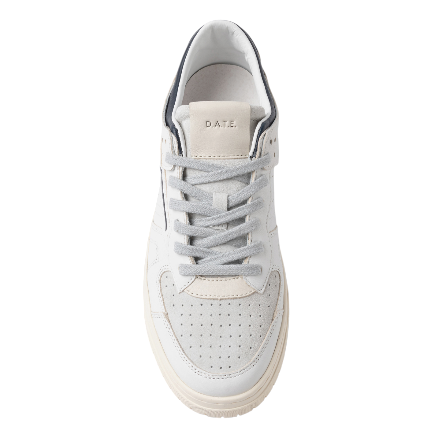 DATE Torneo Colored White Blu TO CO WL sneaker uomo in pelle bianca con dettagli in blu e sude 