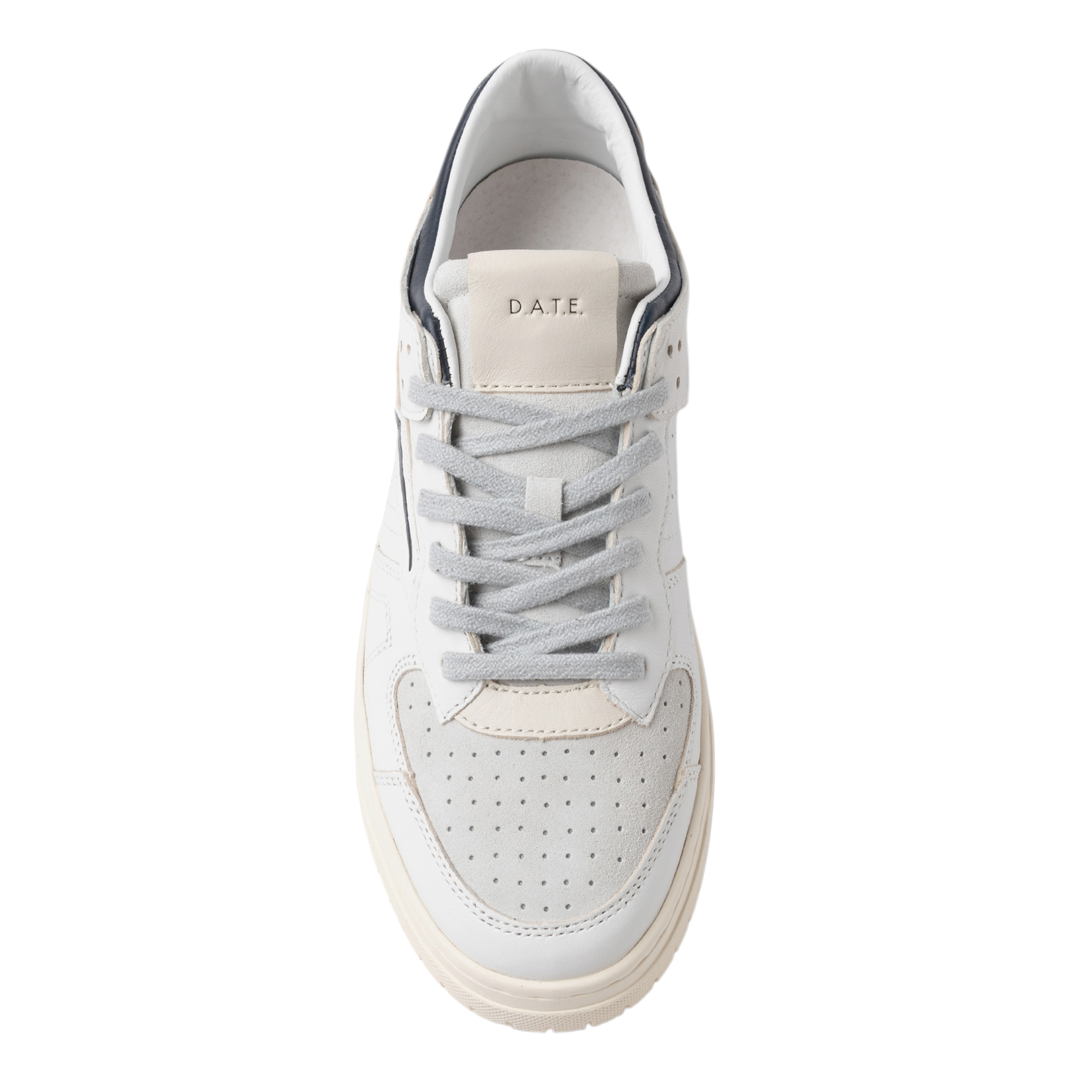 DATE Torneo Colored White Blu TO CO WL sneaker uomo in pelle bianca con dettagli in blu e sude 