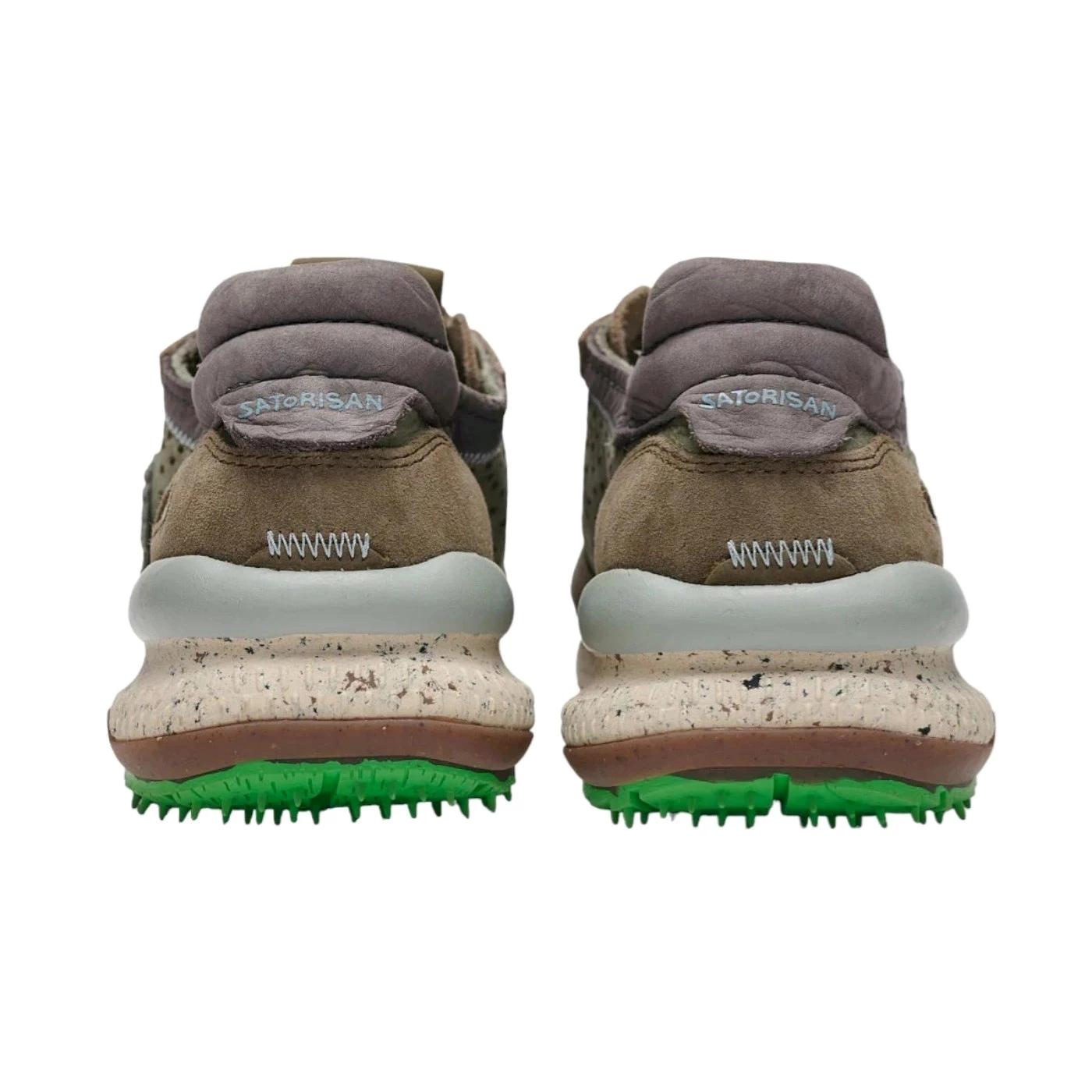 Satorisan Chacrona Laser Premium sneaker uomo in pelle traforata color verde 